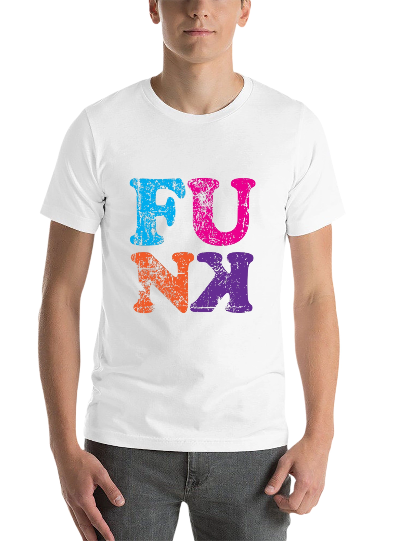 Black Retro Funk Graphic Tee - Black Cotton T-Shirt view 14