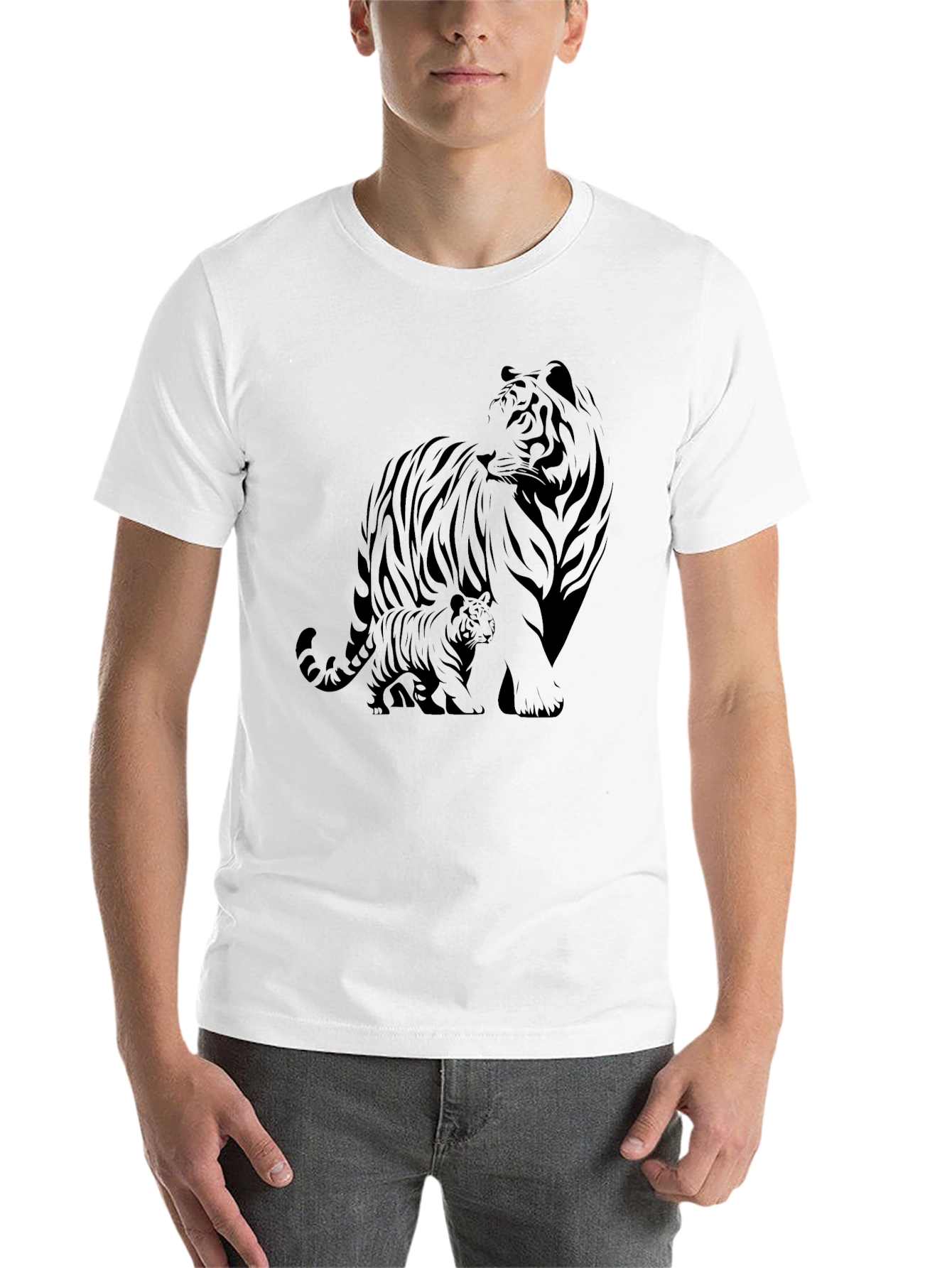 Black Black Tiger Graphic Tee - Stylish Animal Print Shirt view 14