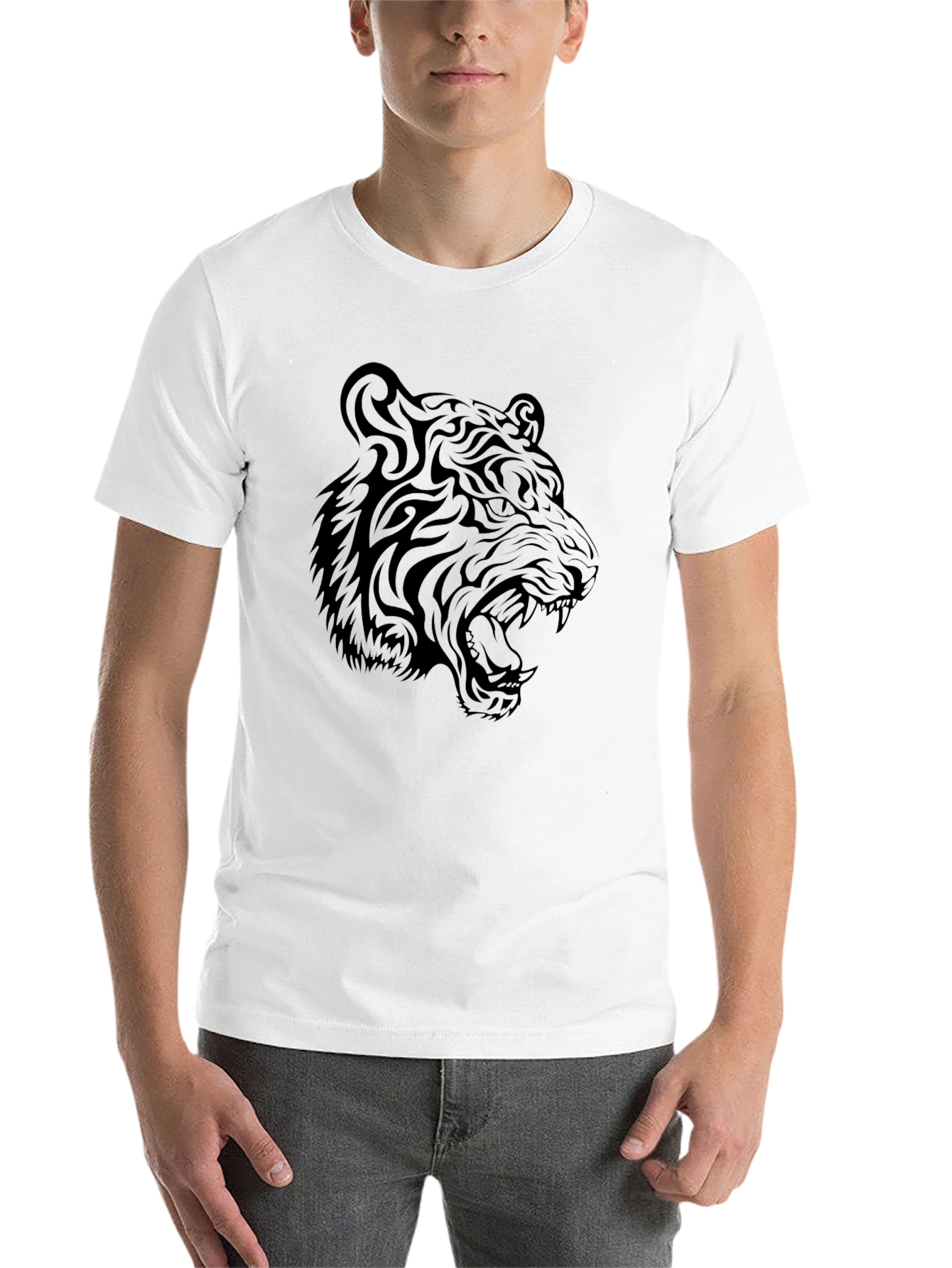 Black Tiger Graphic Black T-Shirt view 14