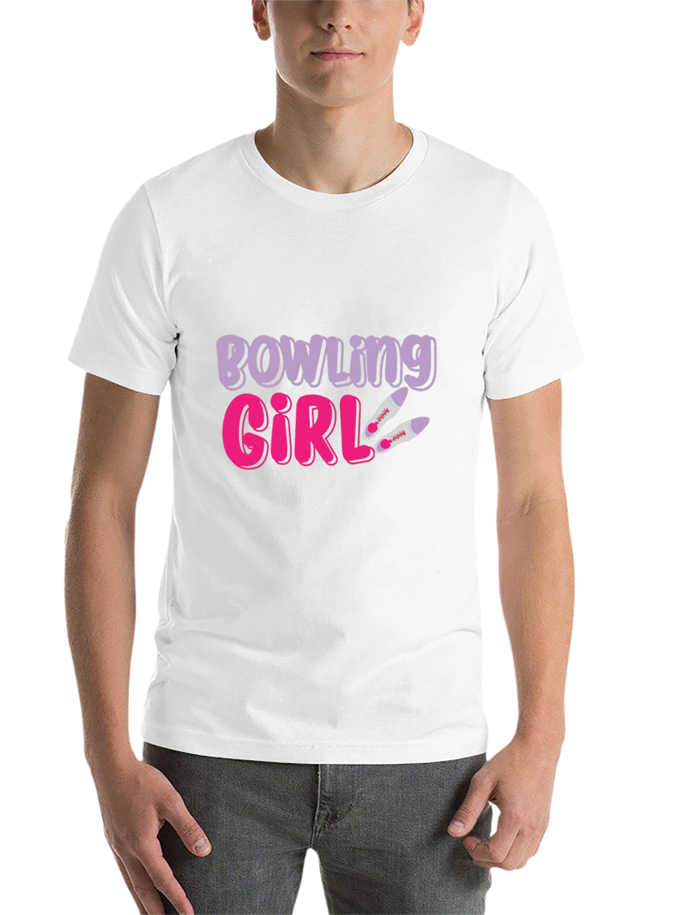 Black Bowling Girl Graphic Tee - Novelty T-Shirt view 14