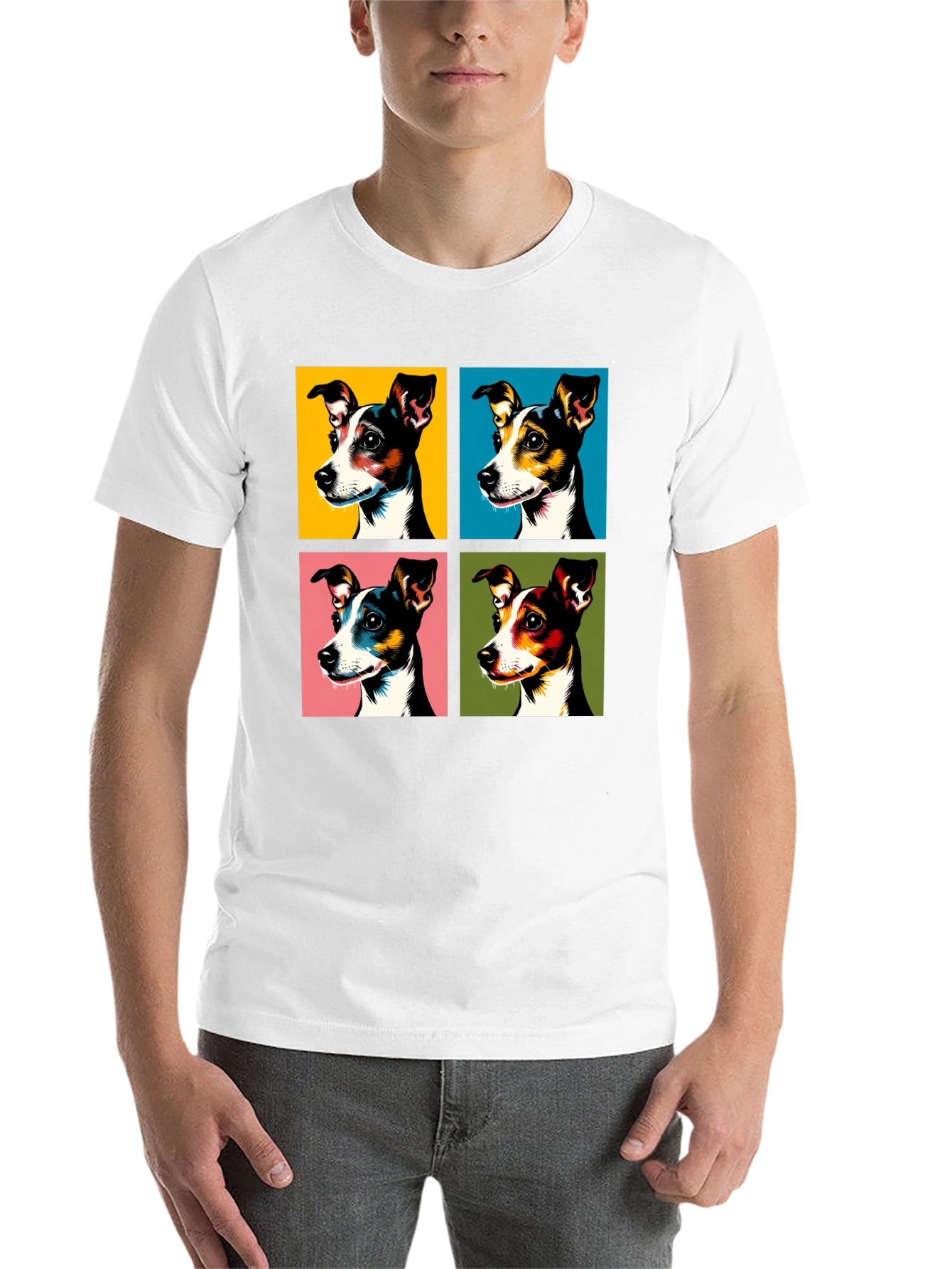 Black Pop Art Dog Graphic Tee - Stylish & Unique view 14