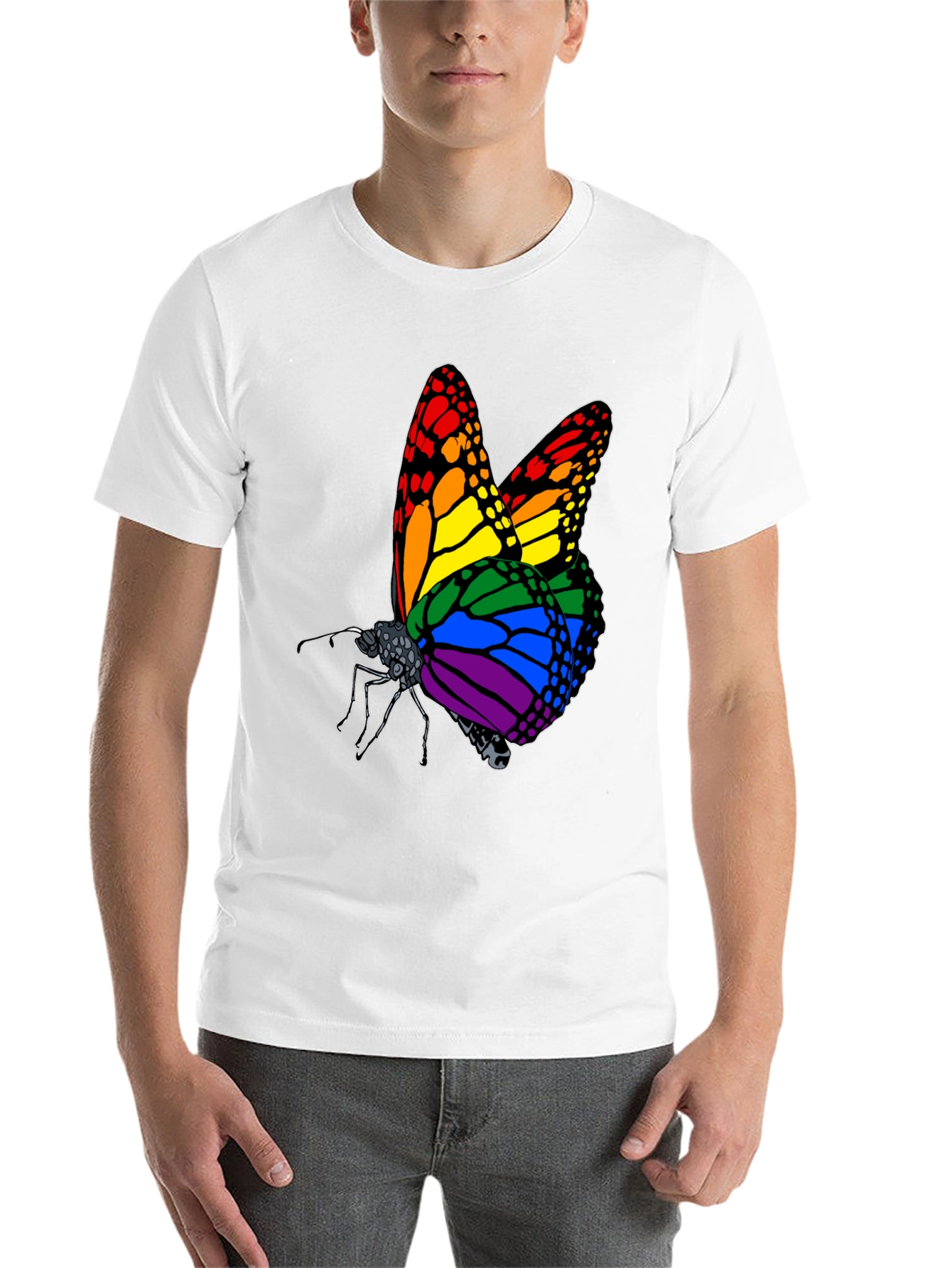 Black Rainbow Butterfly Graphic Tee view 14