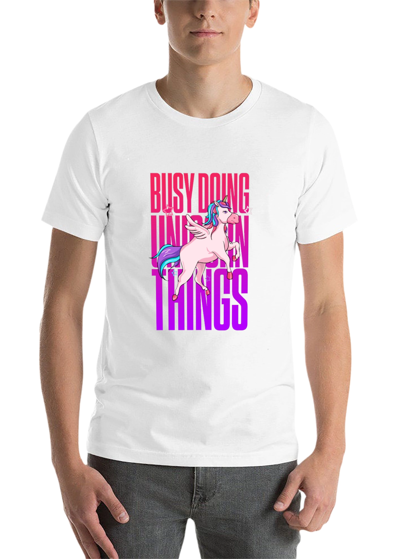Black Busy Doing Unicorn Things Graphic Tee view 14