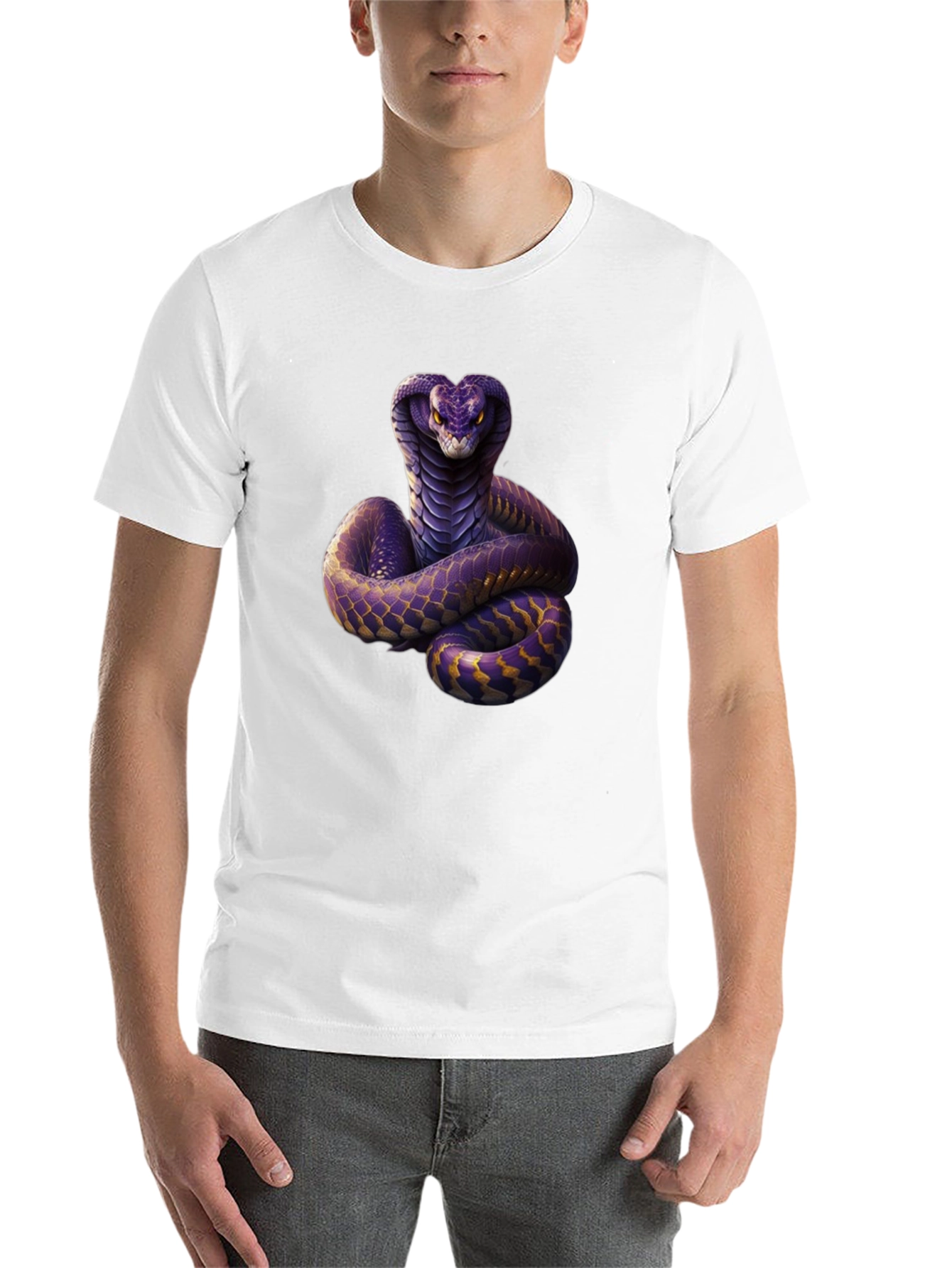 Black Cobra Graphic Print Black T-Shirt view 14