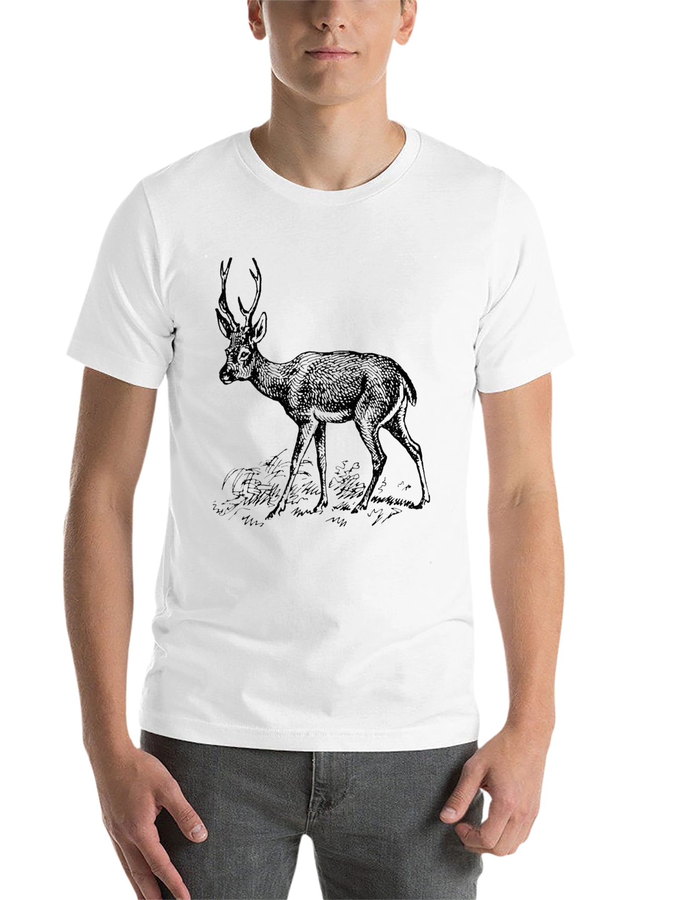 Black Deer Graphic Black T-Shirt view 14
