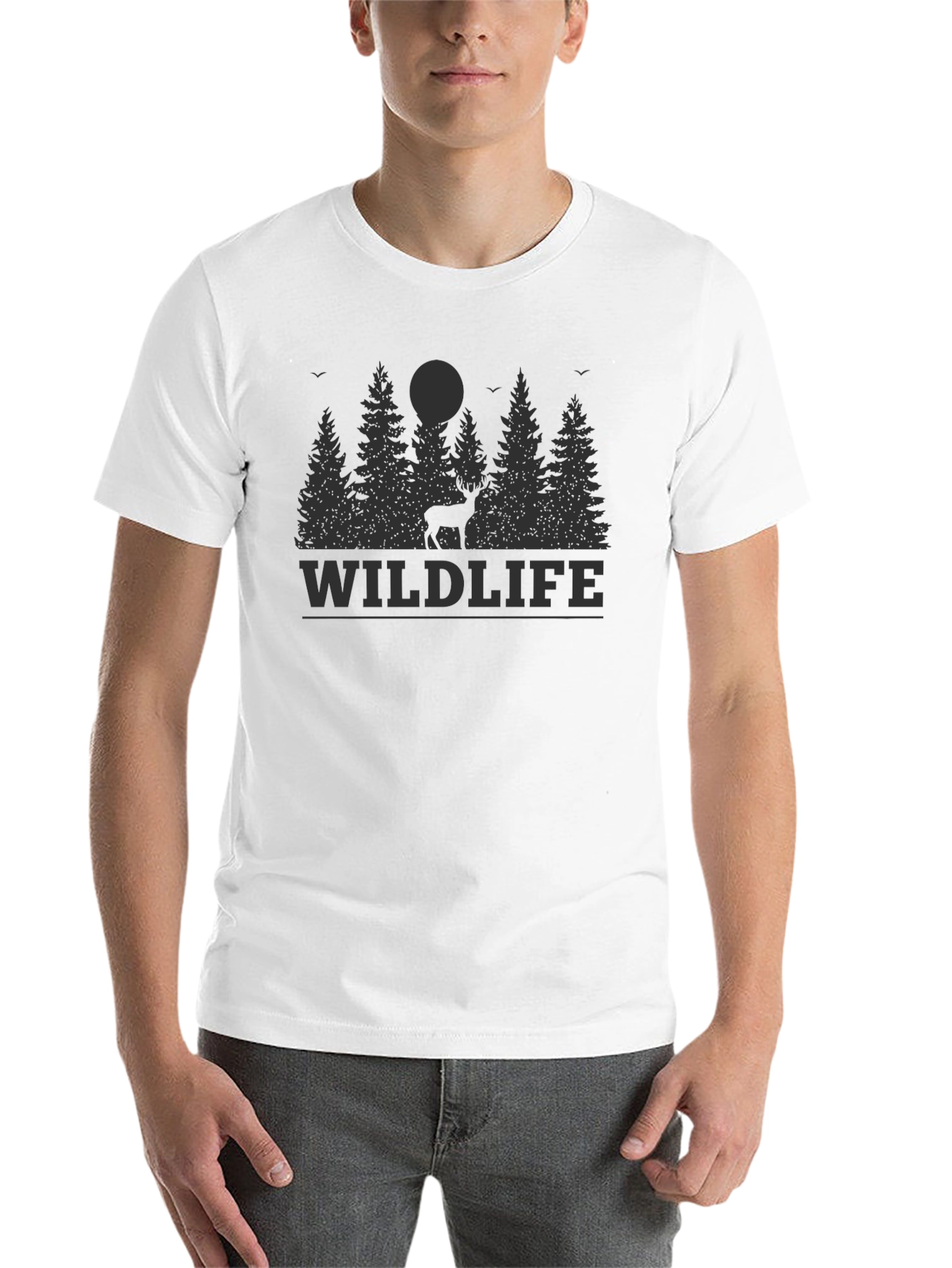 Black Wildlife Graphic Print T-Shirt view 14
