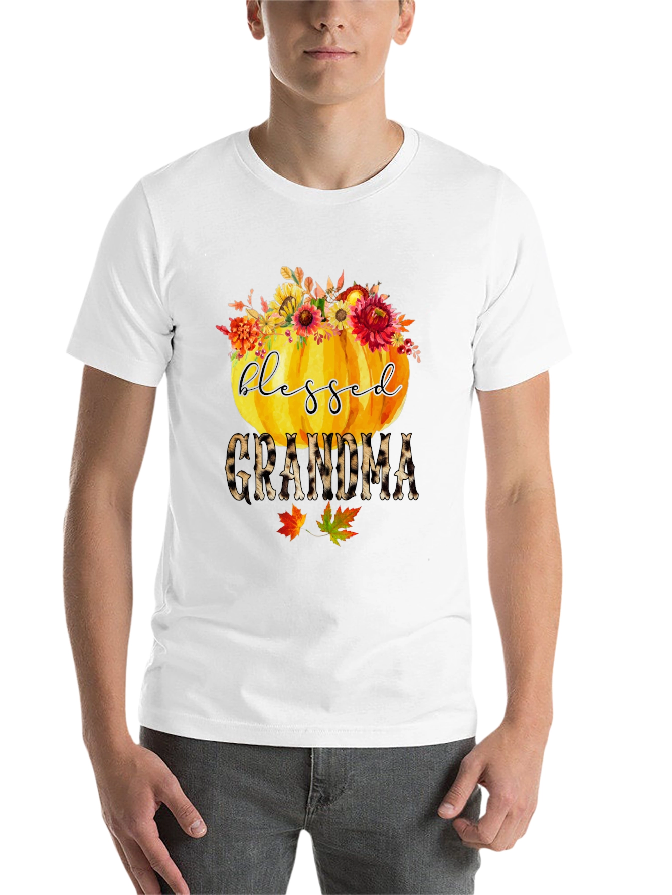 Black Blessed Grandma Pumpkin T-Shirt - Fall Apparel view 14