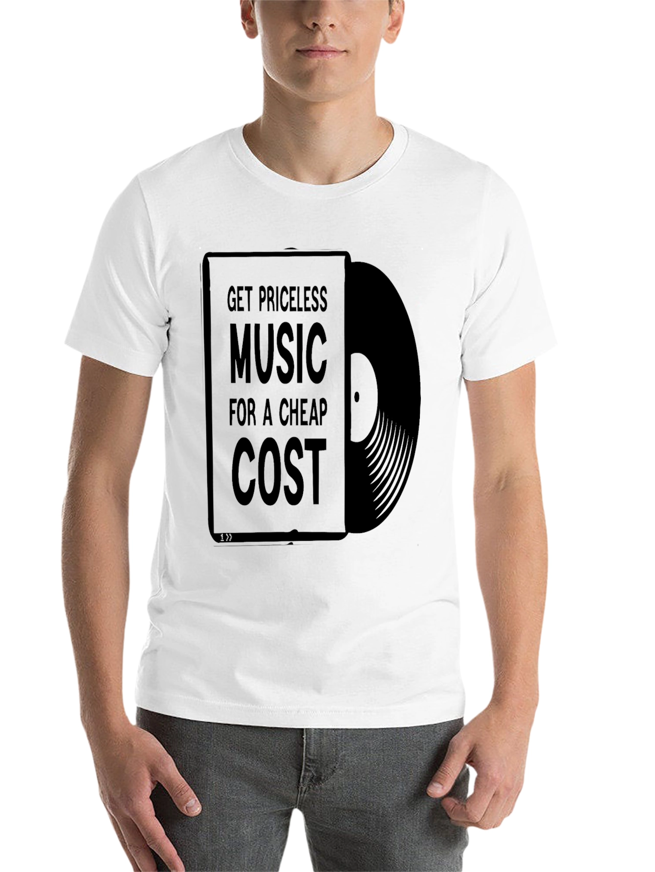 Black Priceless Music Cheap Cost Black Graphic T-Shirt view 14