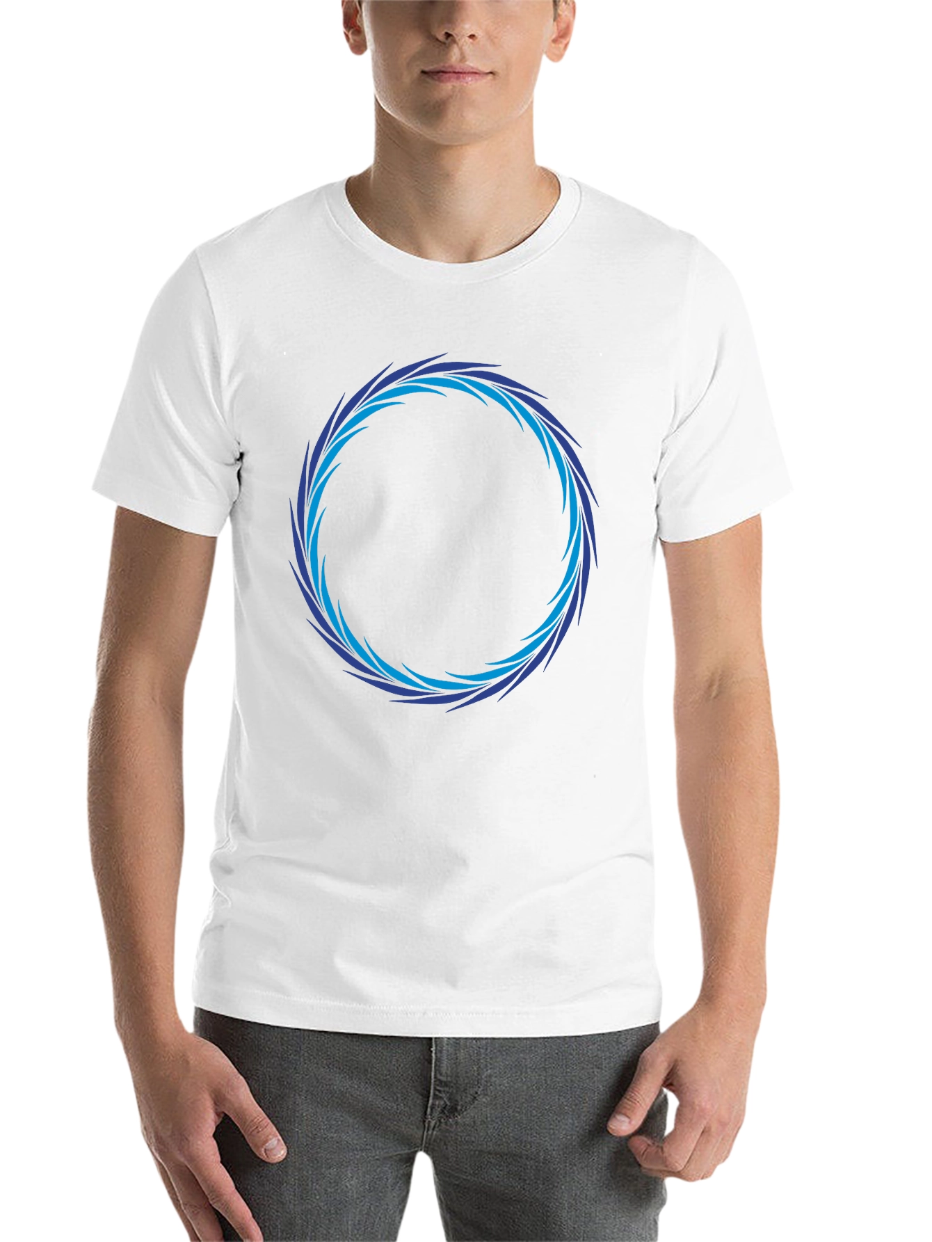 Black Abstract Circle Graphic Tee - Black Casual Shirt view 14