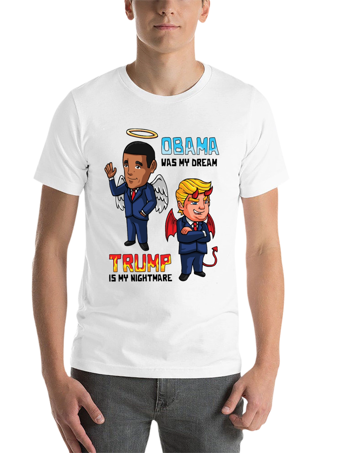 Black Obama Dream Trump Nightmare Political Graphic Tee view 14