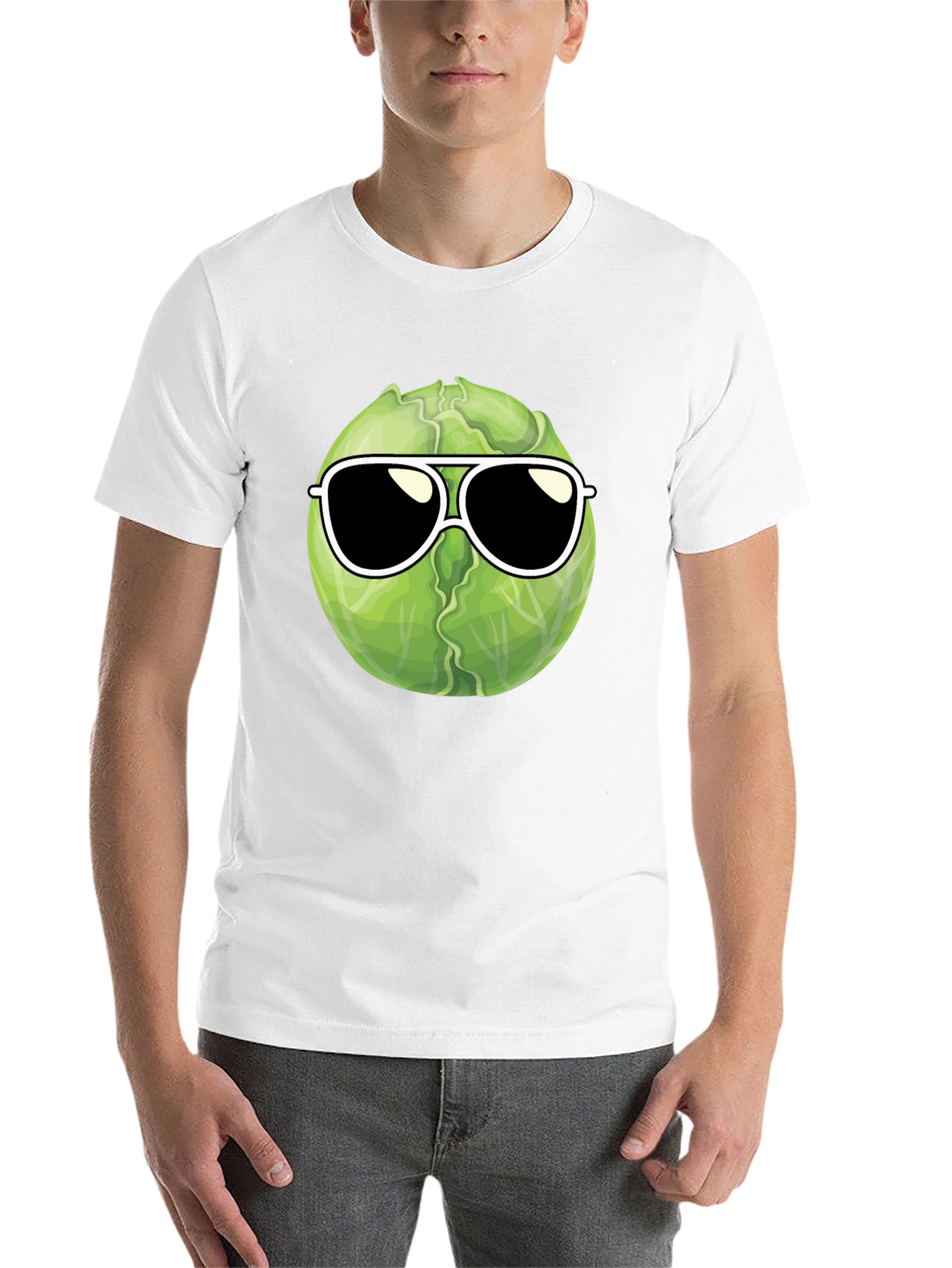 Black Cool Cabbage T-Shirt - Sunglasses Design view 14