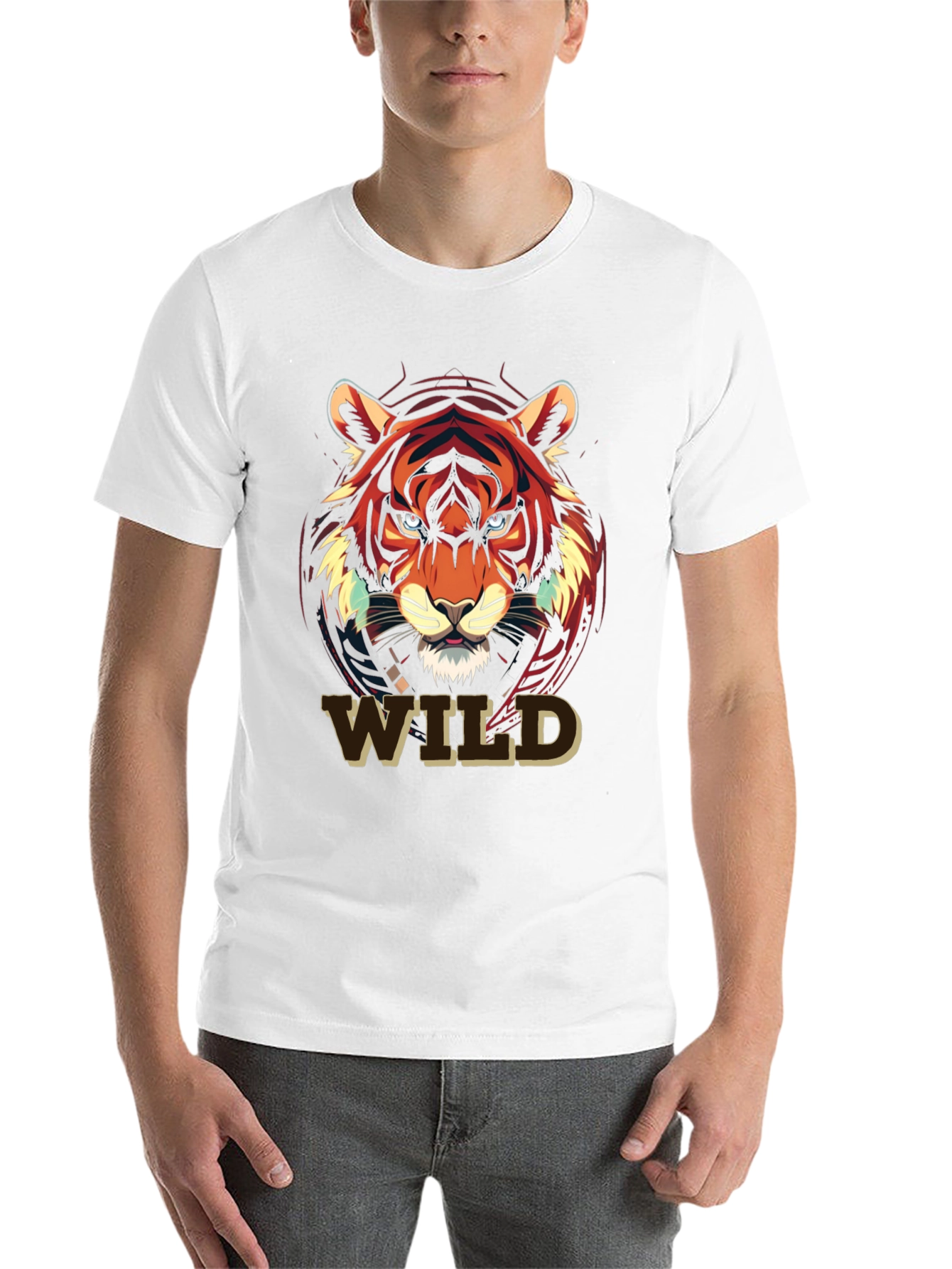 Black Wild Tiger Graphic Print T-Shirt view 14
