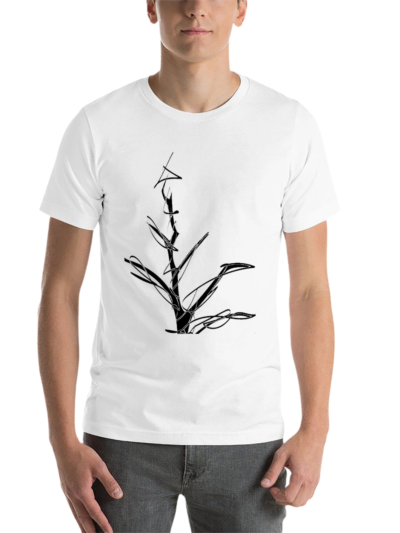 Black Abstract Graphic Print Black T-Shirt view 14