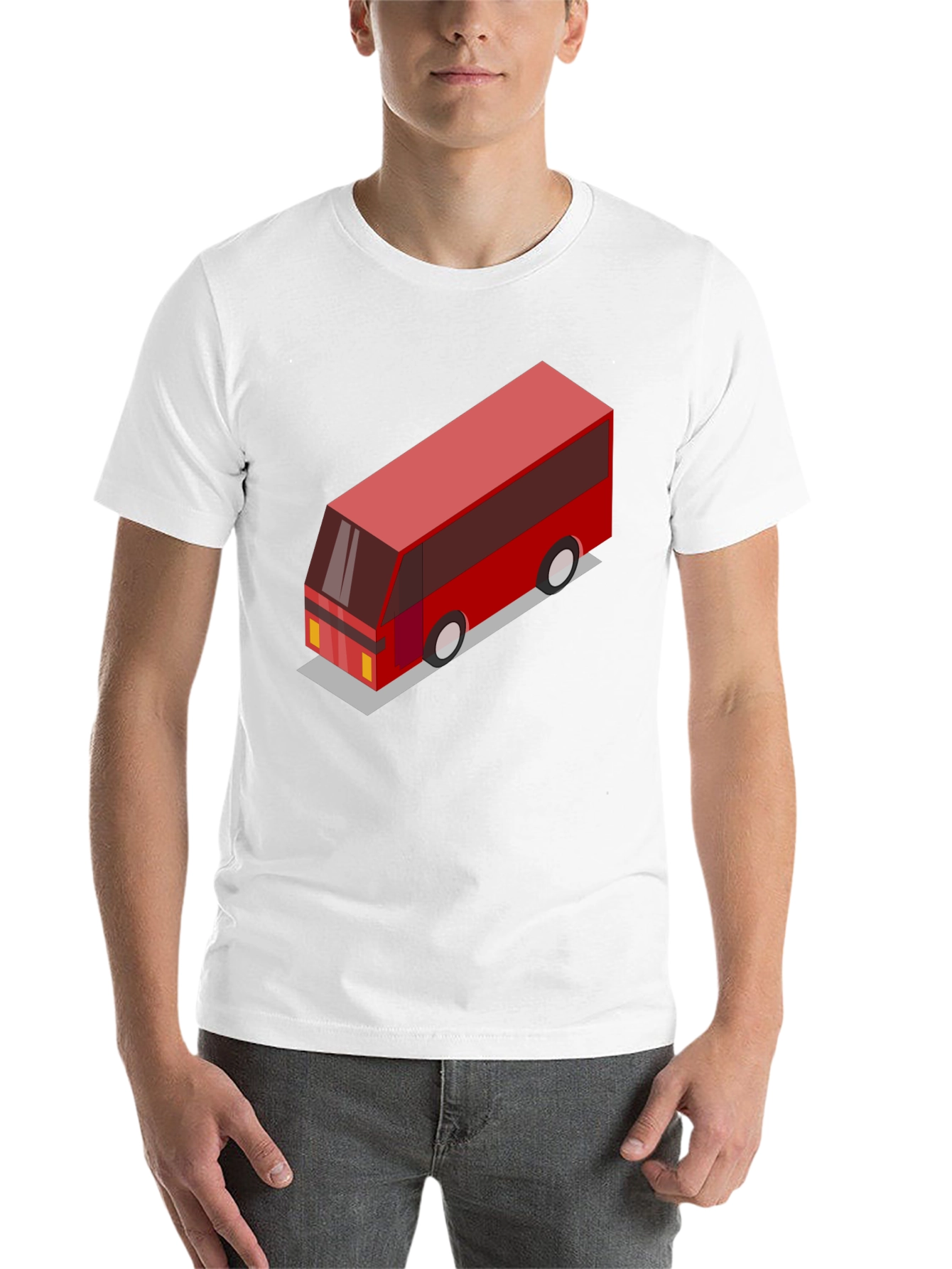 Geometric Bus Graphic Tee - Modern Style - 14