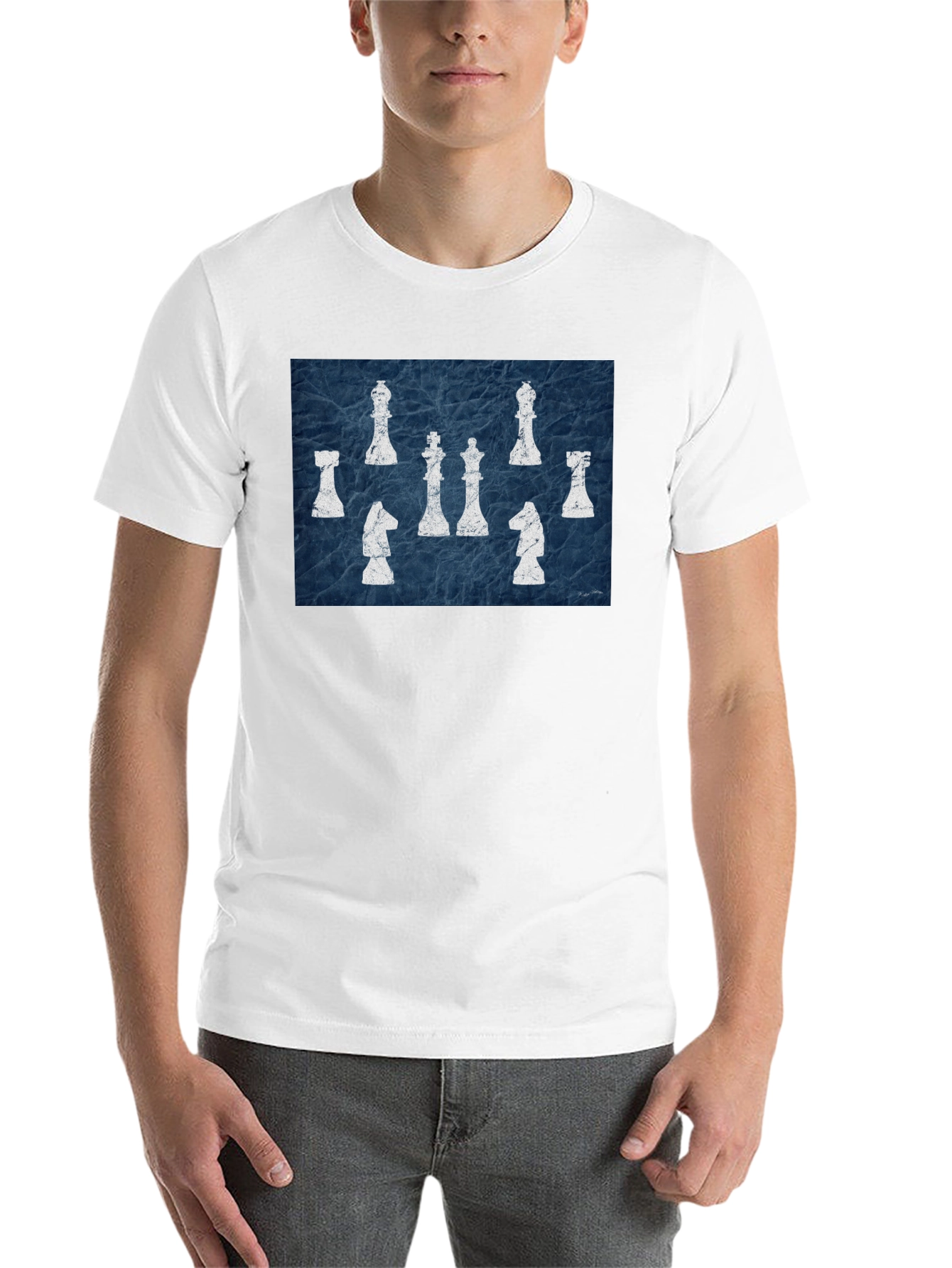 Black Chess Piece Graphic Tee - Black Cotton Casual Shirt view 14