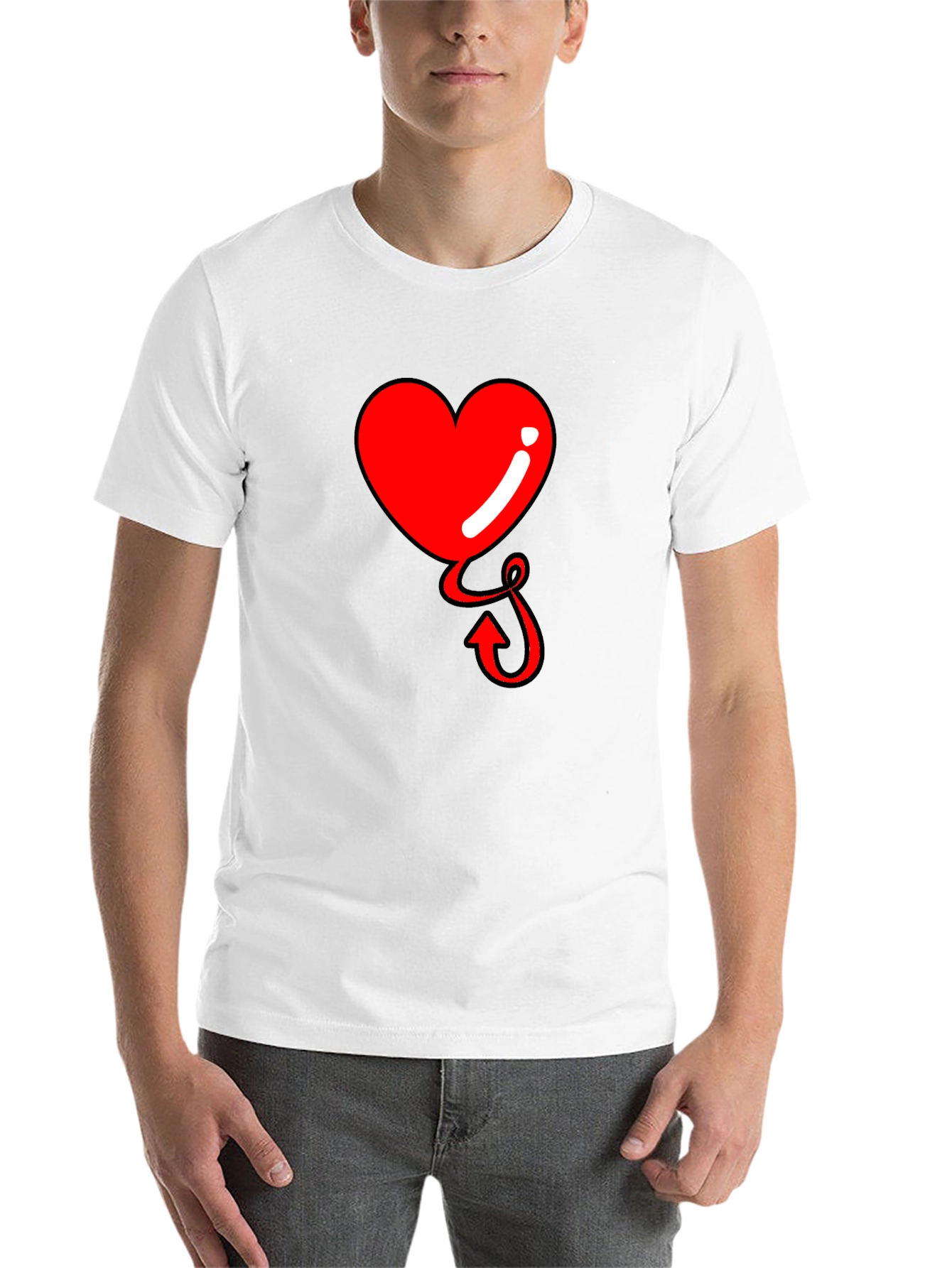 Black Heart Devil Tail Tee - Men's Black T-Shirt view 14