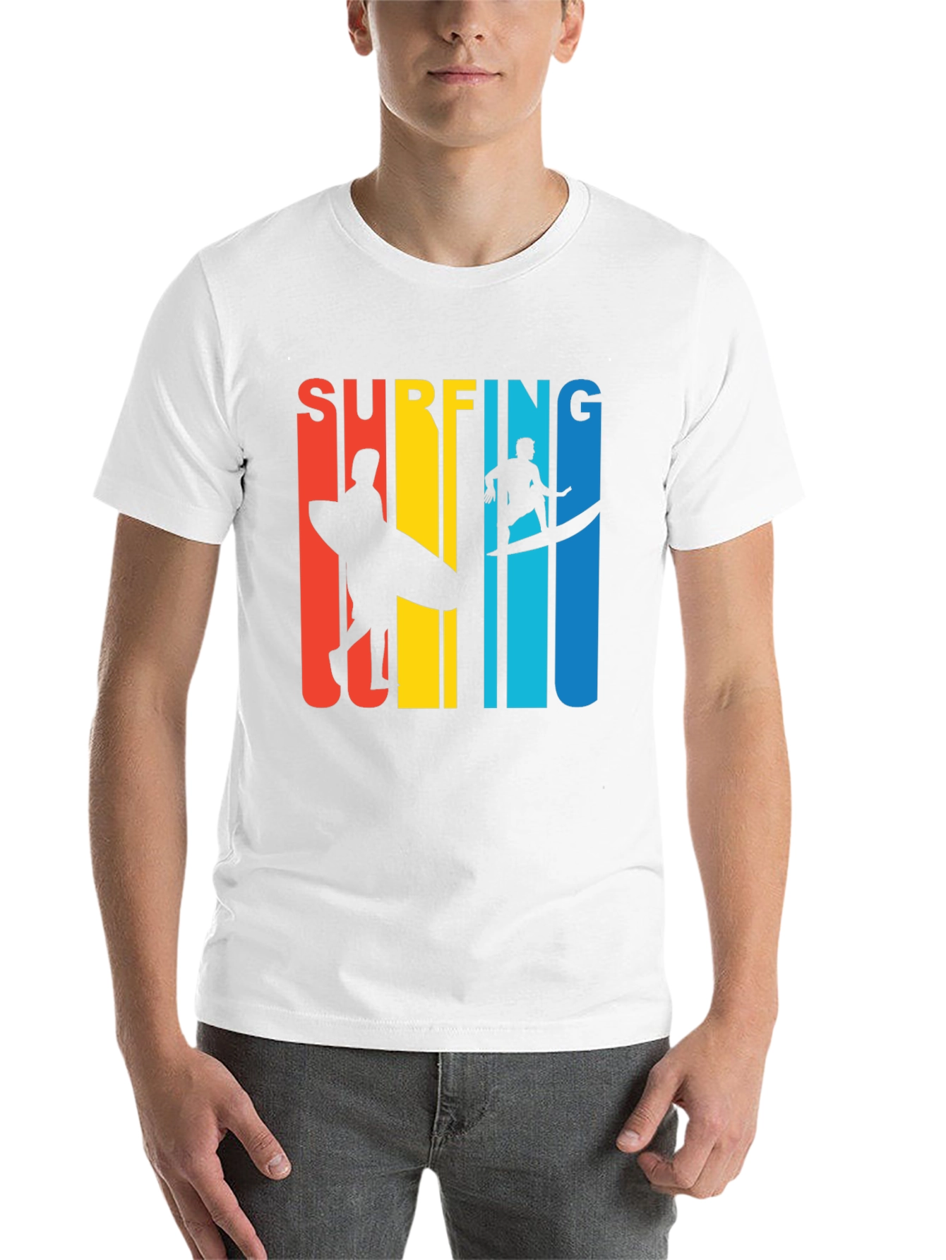 Black Surfing Graphic Tee | Retro Surfer Design view 14