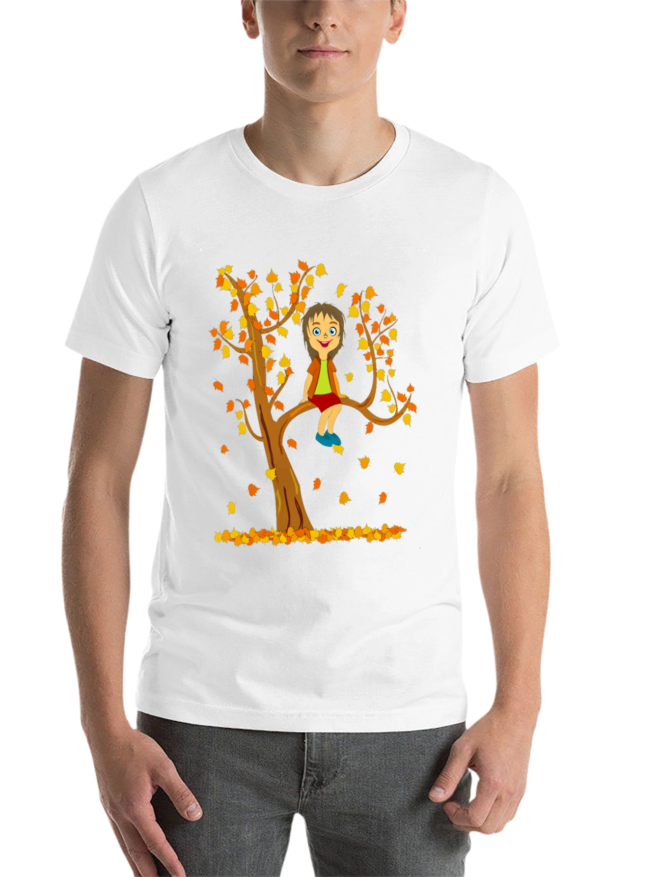 Black Cartoon Tree Boy T-Shirt view 14