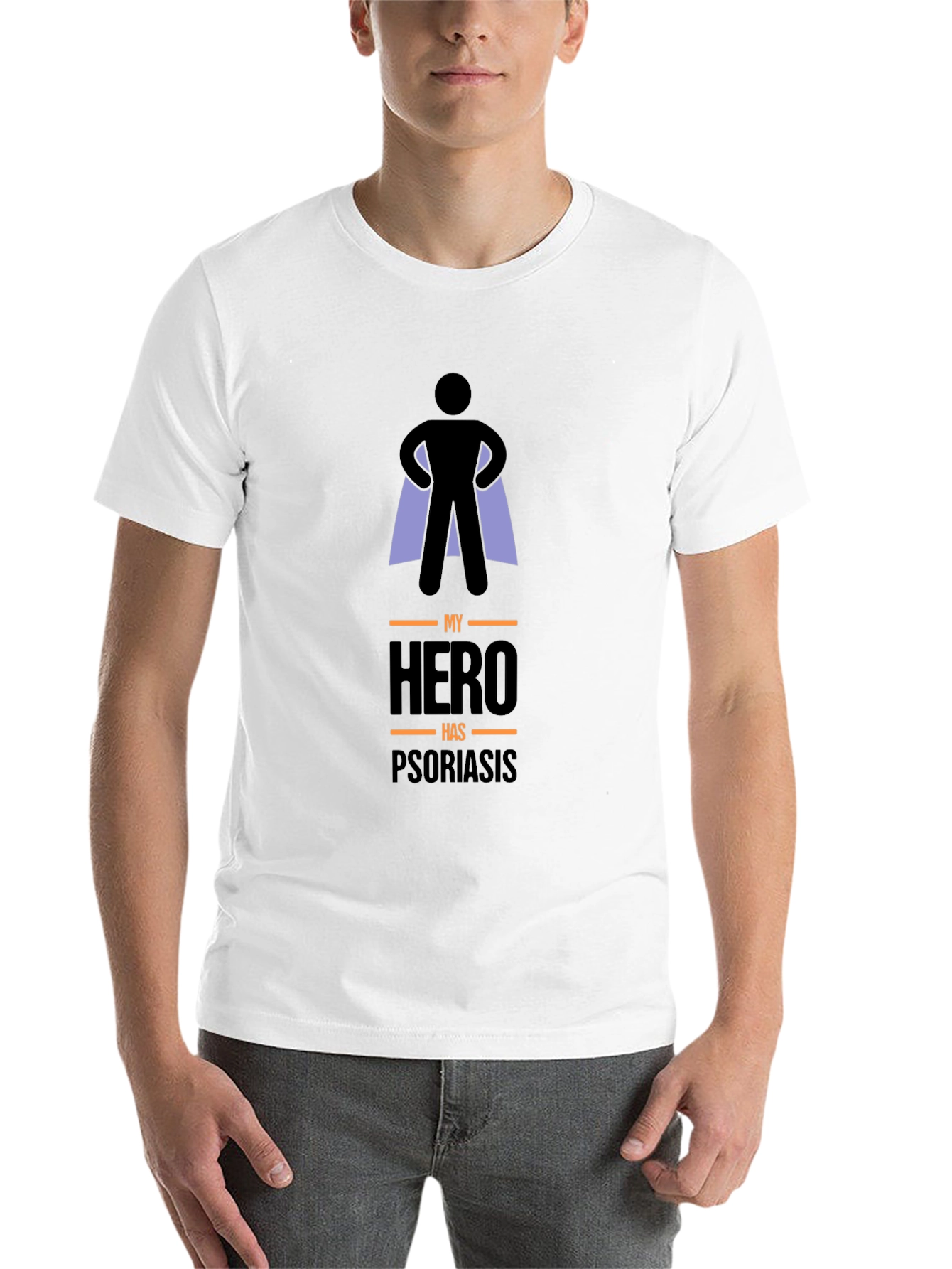 Black My Hero Has Psoriasis T-Shirt view 14