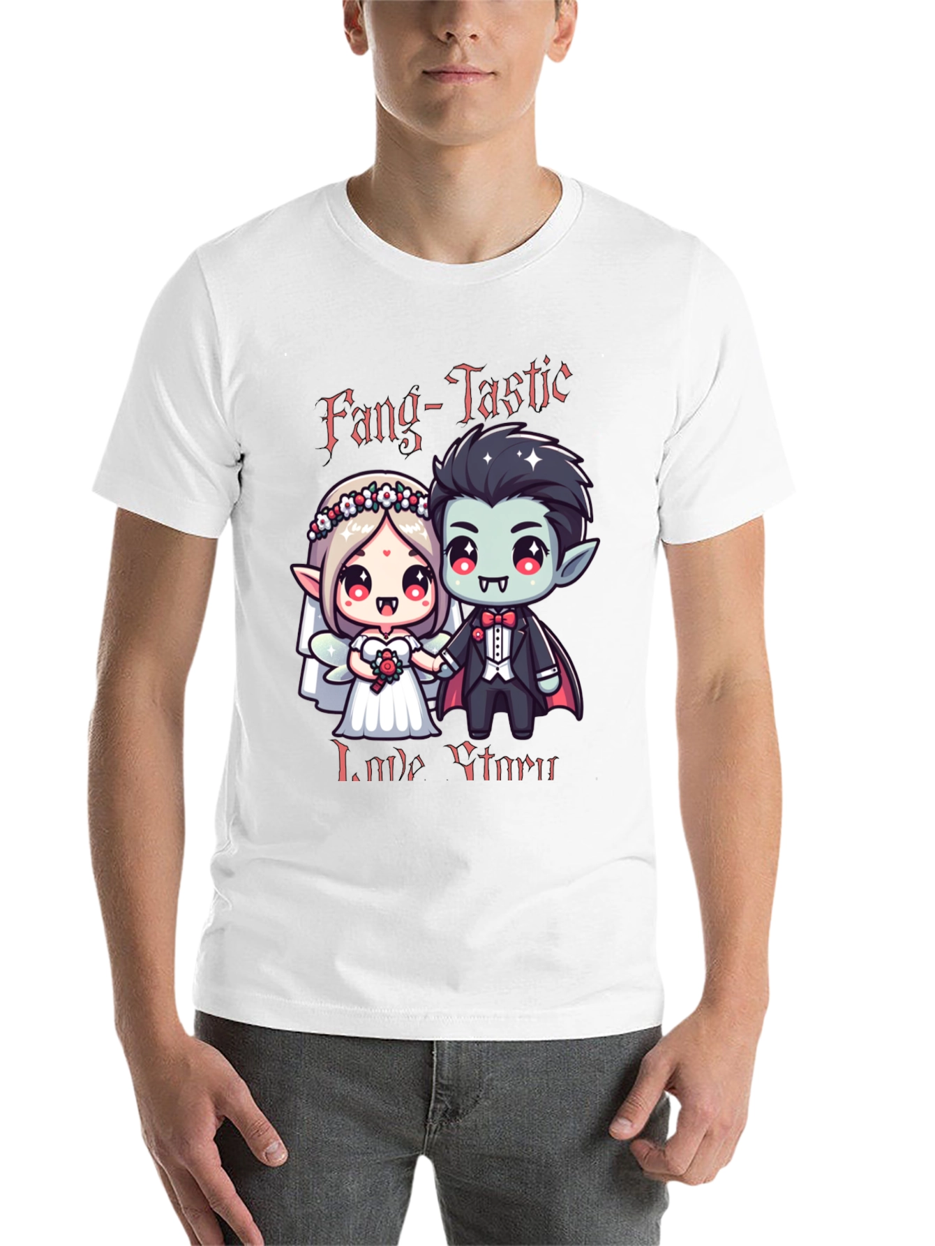 Black Fang-Tastic Vampire Couple Graphic Tee view 14