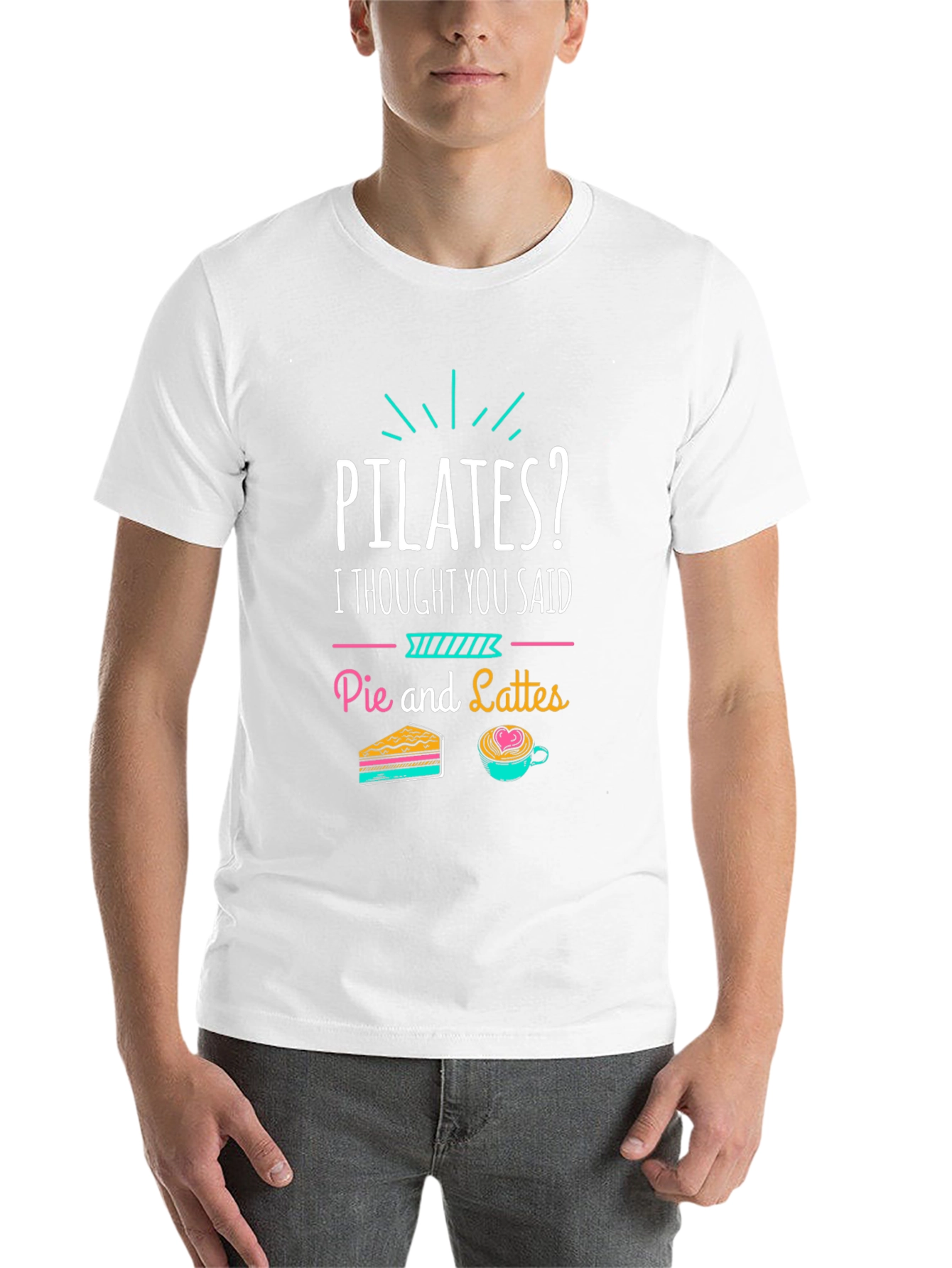 Black Pilates? Pie and Lattes Funny T-Shirt view 14
