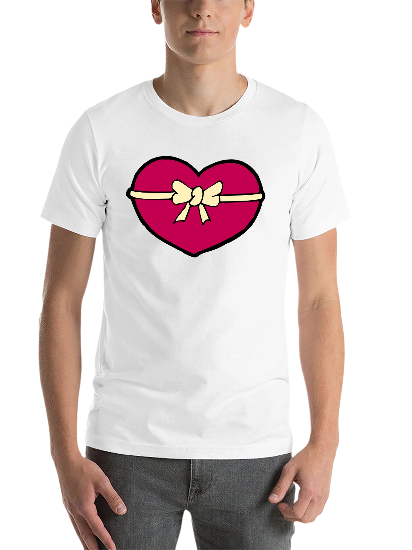 Black Heart Gift Box Graphic Tee - Valentine's Day Apparel view 14