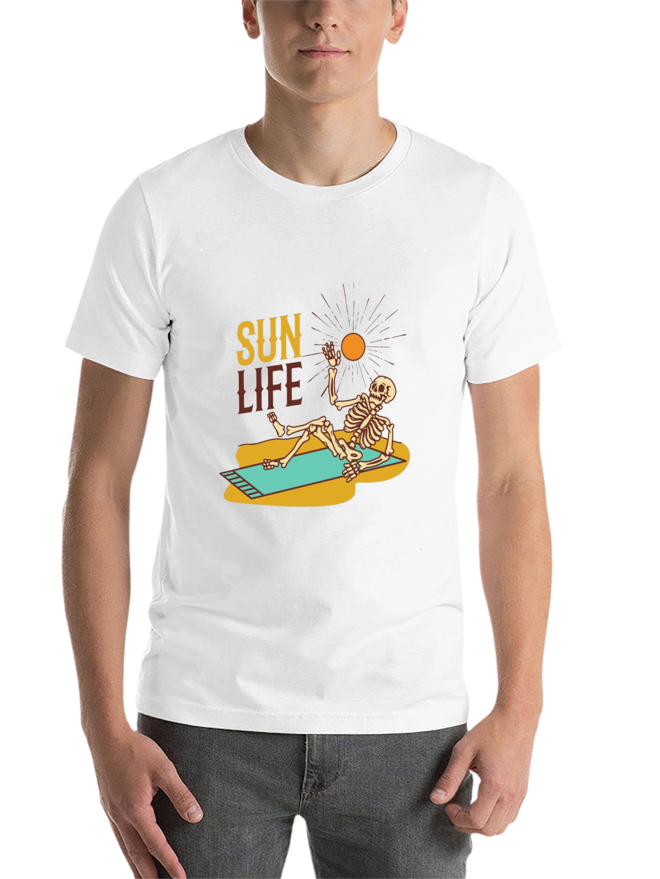Black Sun Life Skeleton T-Shirt - Relaxed Beach Vibes view 14