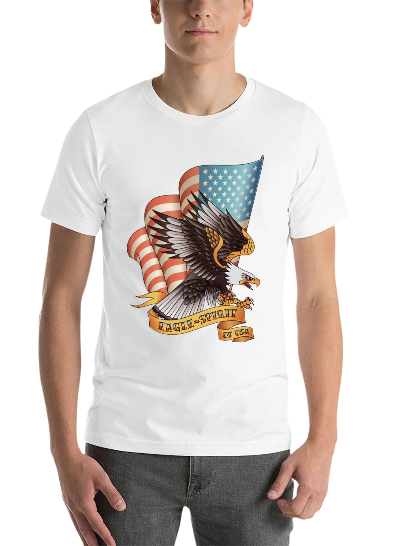 Black Eagle Spirit USA Graphic Print T-Shirt view 14