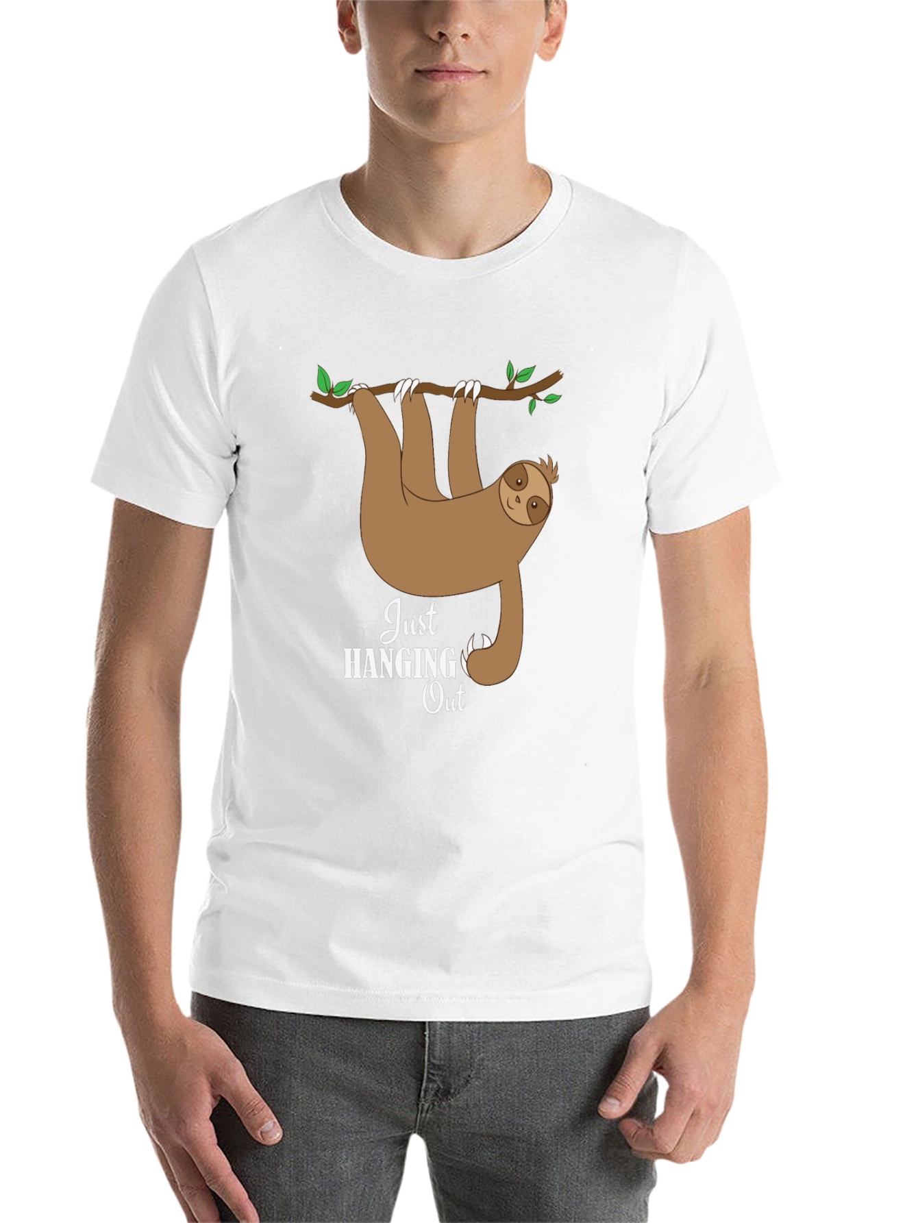 Black Hanging Sloth Graphic Tee - Just Hanging Out T-Shirt view 14