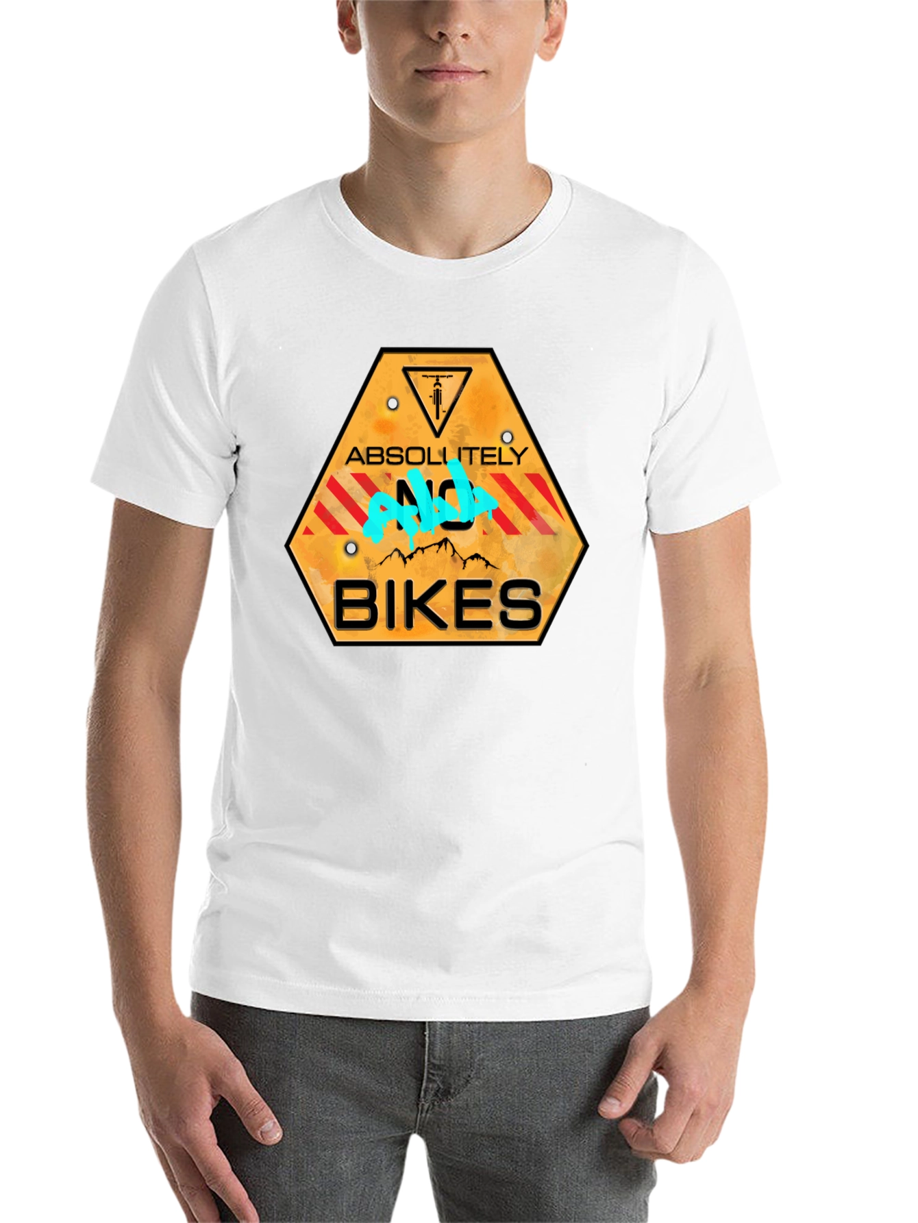 Black Absolutely No Bikes T-Shirt - Novelty Graphic Tee view 14