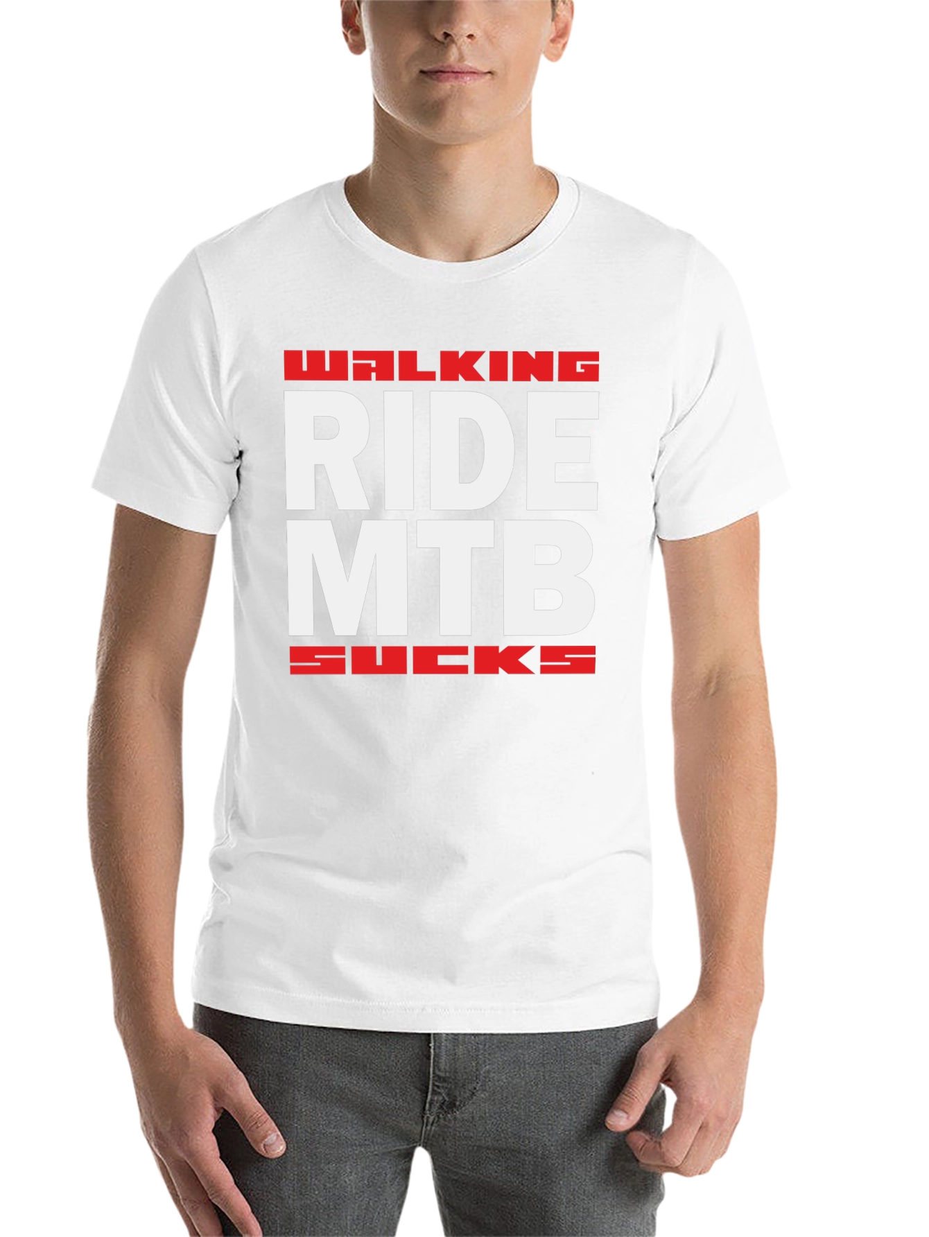 Black Walking Ride MTB Sucks T-Shirt view 14