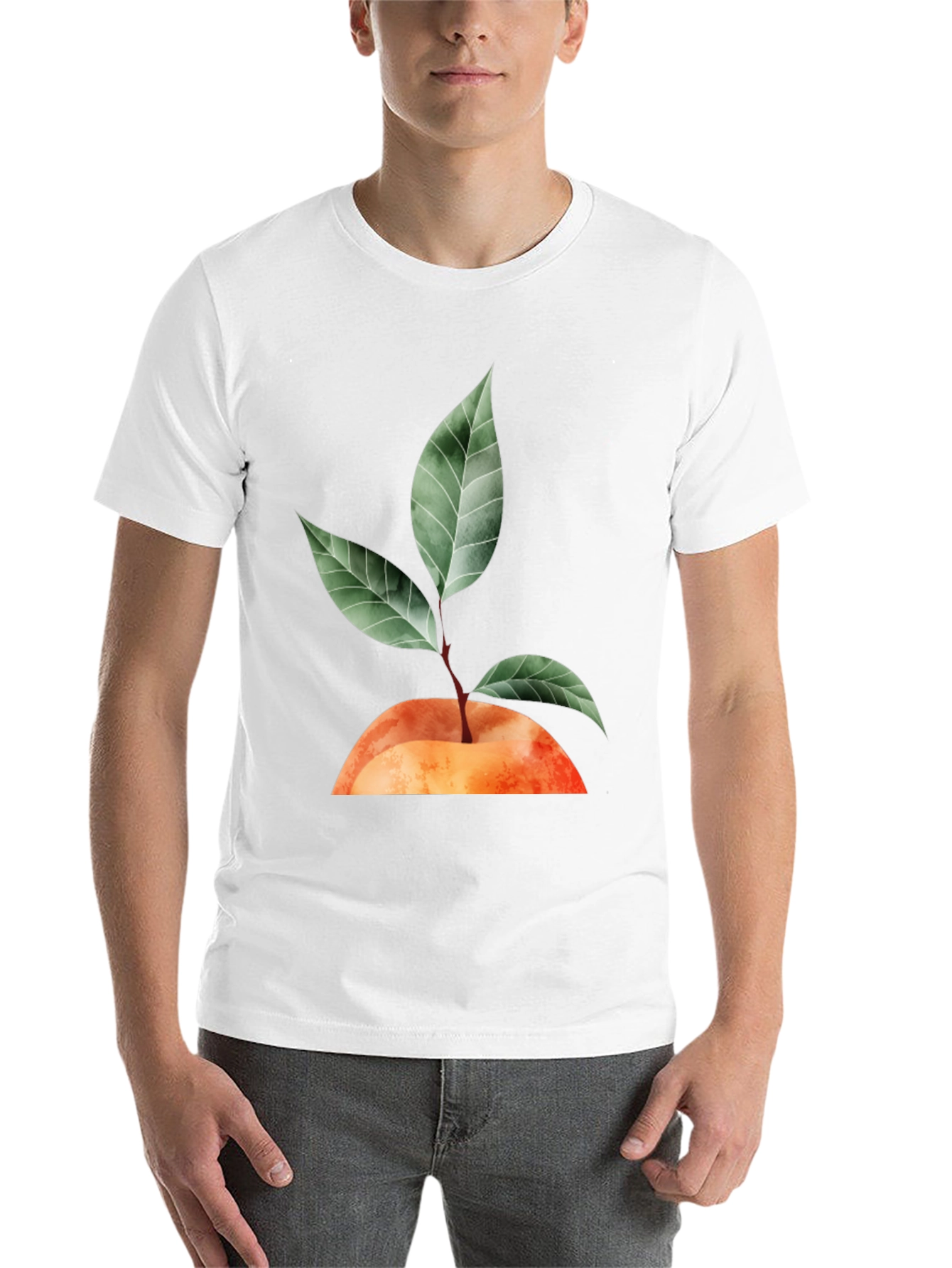 Black Peach Plant Graphic T-Shirt - Unisex Casual Tee view 14
