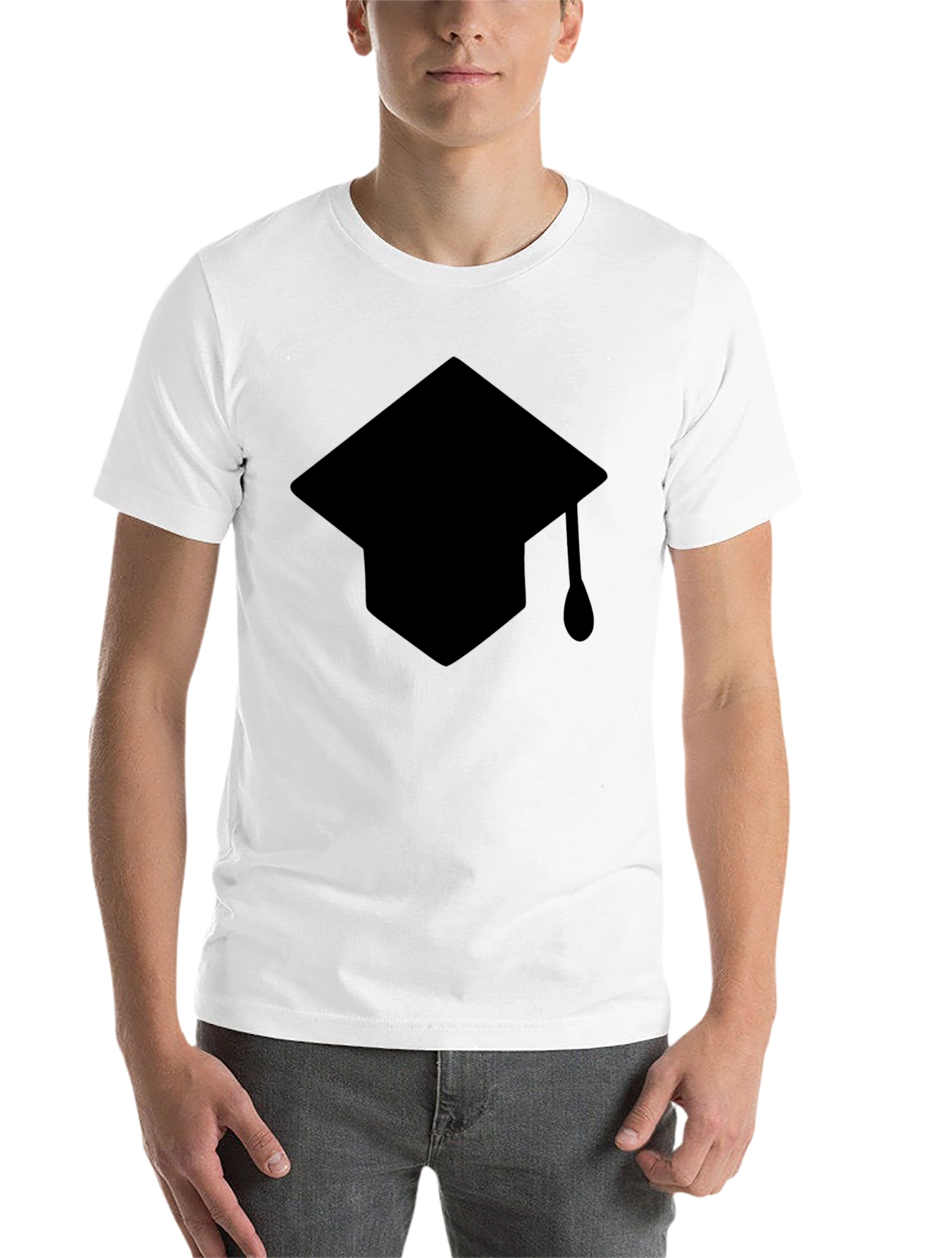 Black Graduation Cap Graphic T-Shirt - Black view 14