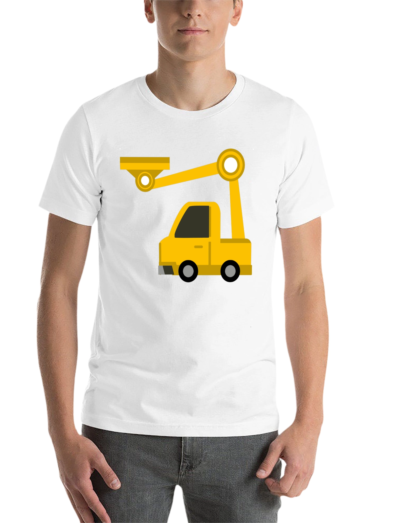 Black Construction Crane Truck Graphic Tee view 14