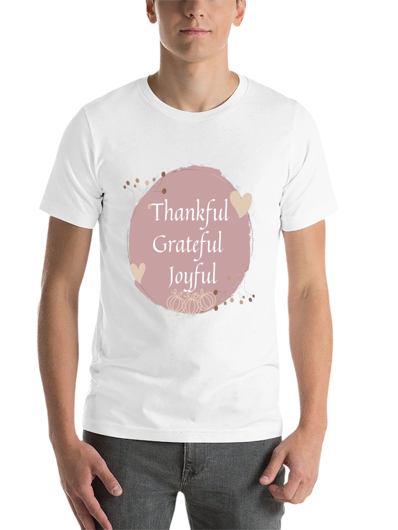 Black Thankful Grateful Joyful Fall T-Shirt view 14