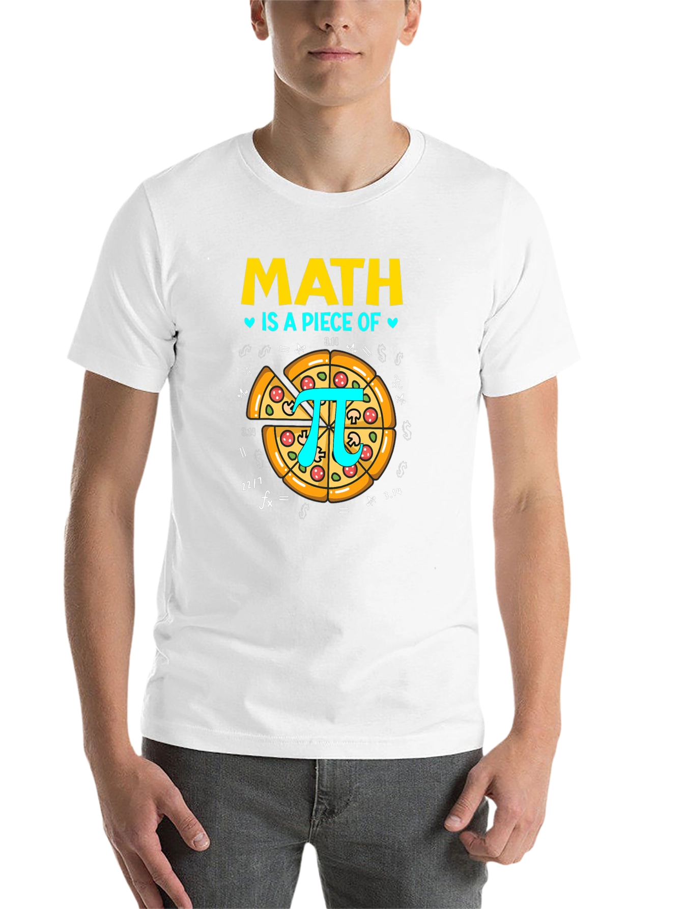 Black Math is a Piece of Pi Pizza Graphic T-Shirt view 14
