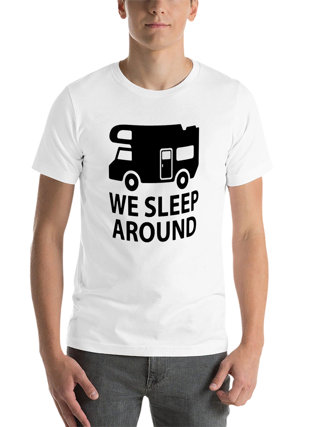 Black We Sleep Around T-Shirt - Funny Camping RV Tee view 14