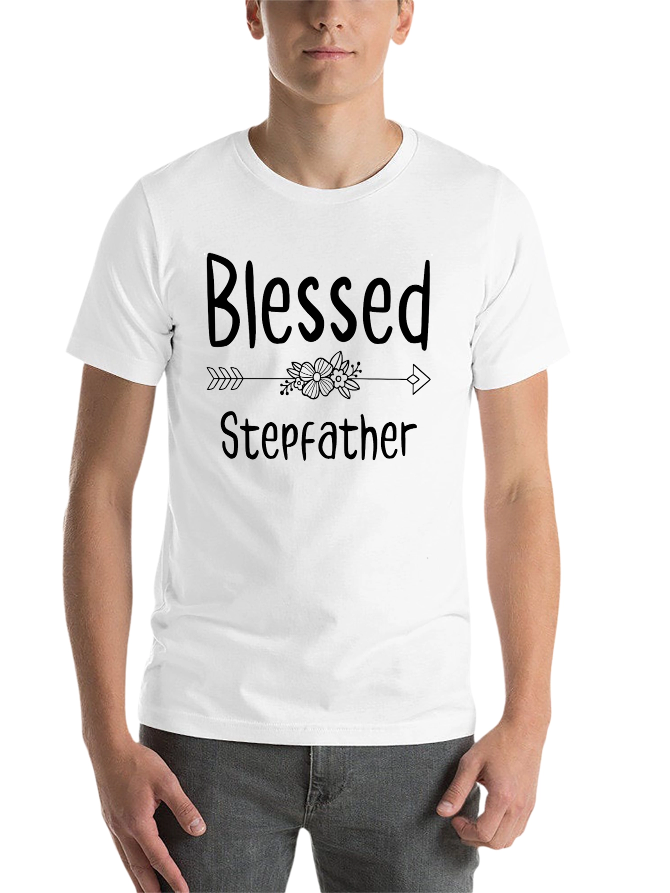Black Blessed Stepfather T-Shirt - Stylish Family Tee view 14