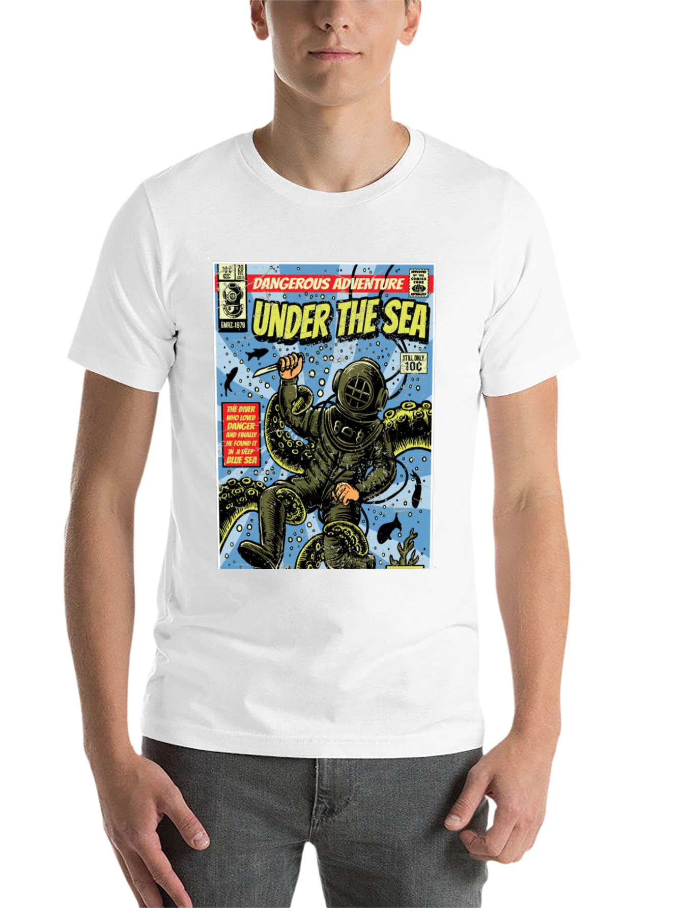 Black Under the Sea Comic Book T-Shirt view 14
