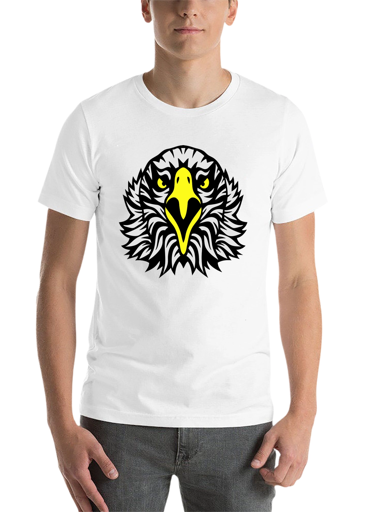 Black Eagle Head Graphic Tee - Black Short Sleeve Shirt view 14