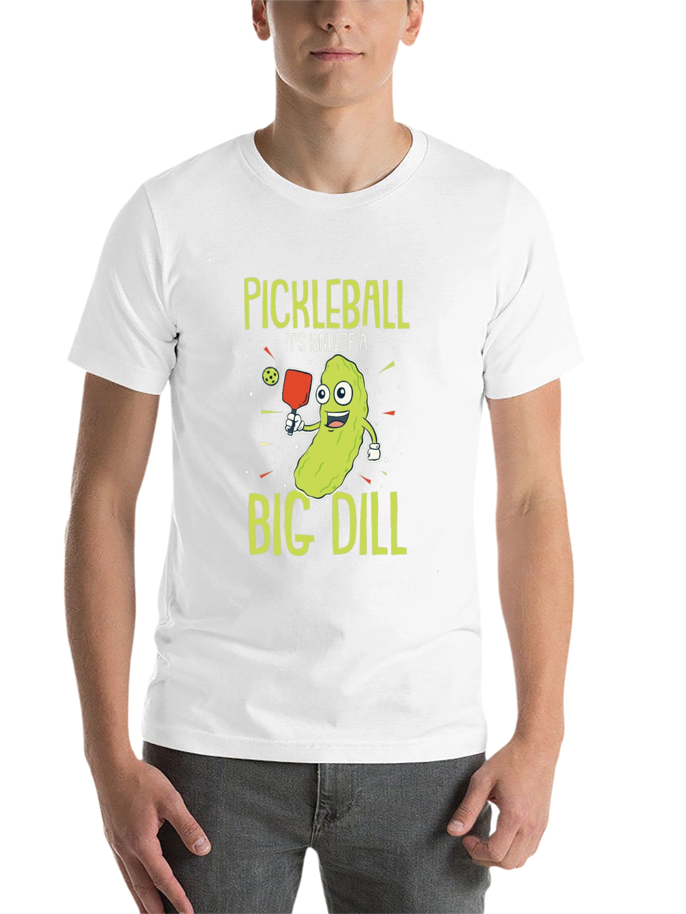 Pickleball Big Dill Graphic Tee - Funny Pickle Pun Shirt - 14