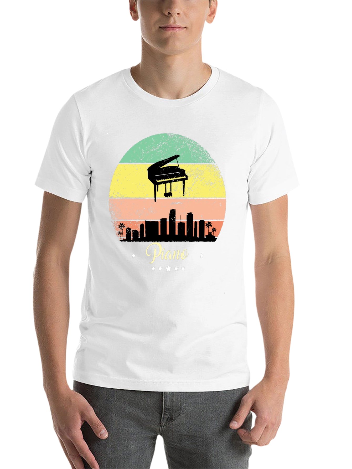 Black Piano Sunset T-Shirt - Musician Apparel view 14