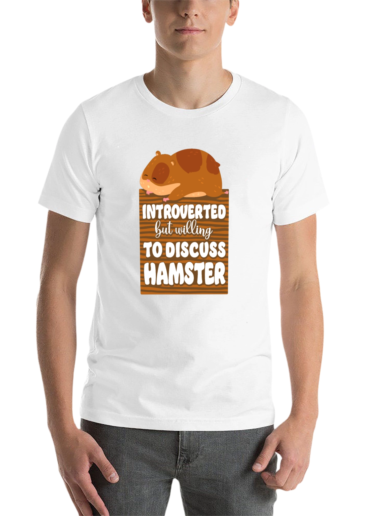 Black Introverted Hamster Graphic Tee view 14