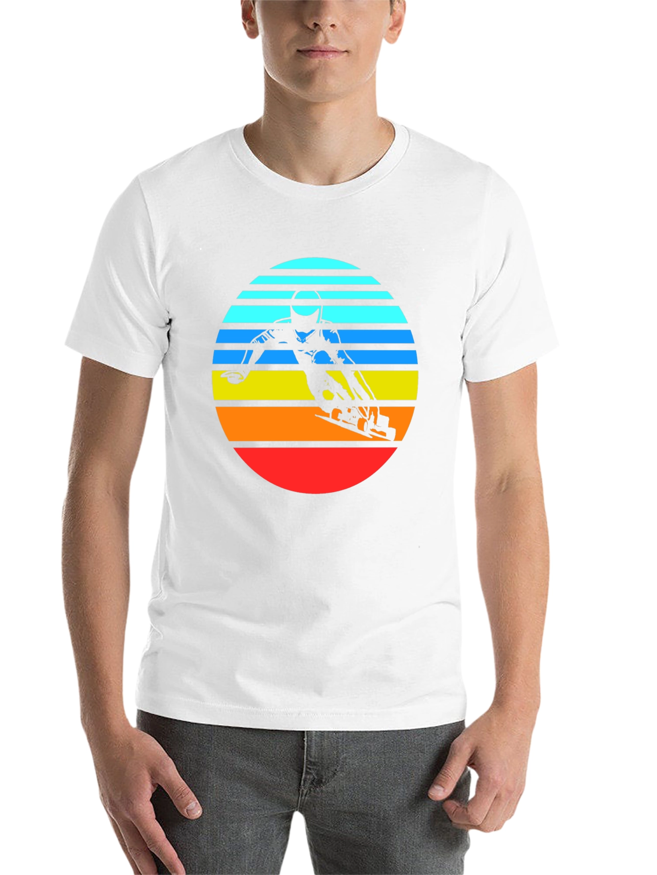 Black Retro Sunset Mountain Bike T-Shirt view 14