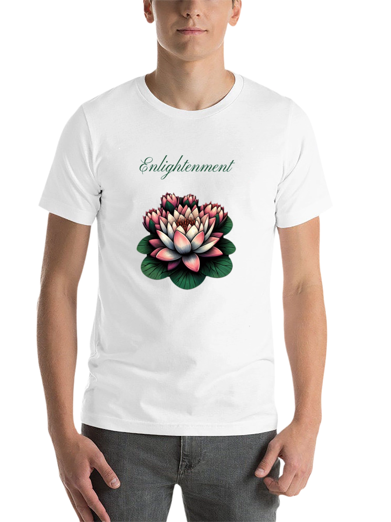 Black Enlightenment Lotus Graphic Tee - Black view 14