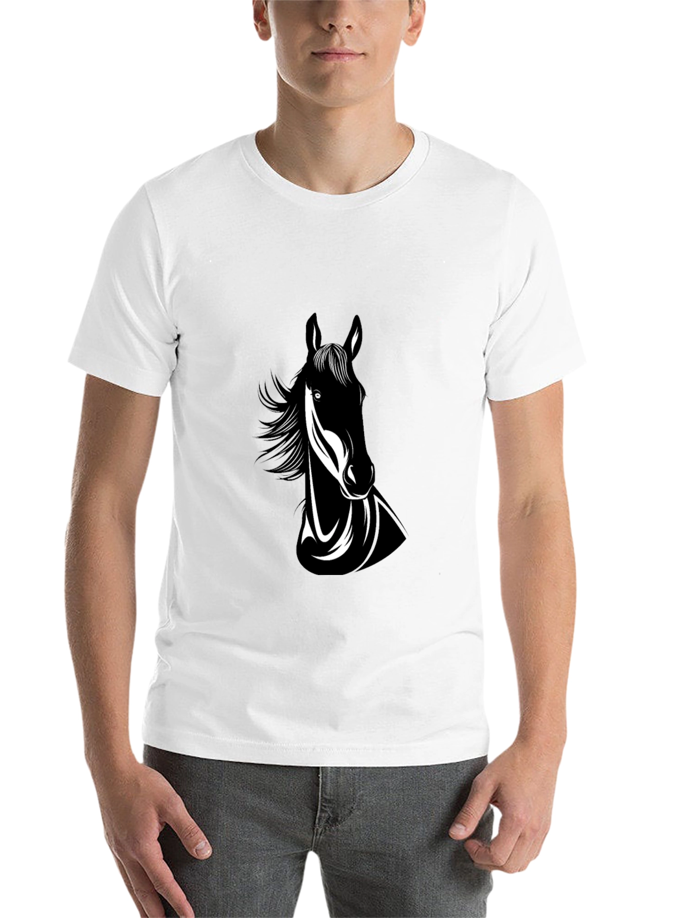 Black Black Horse Graphic Tee - Men's Crew Neck view 14