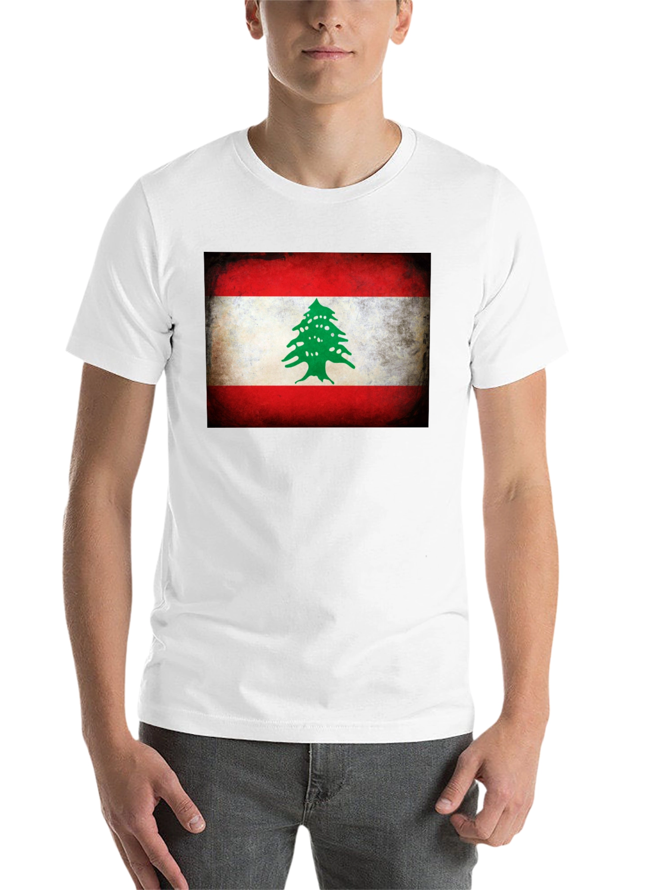 Black Lebanon Flag T-Shirt - Distressed Graphic Tee view 14