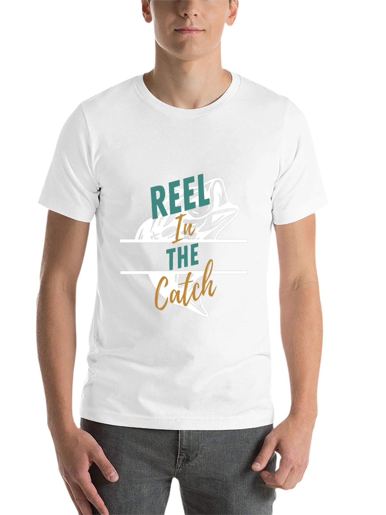 Black Reel It In Catch Fish Graphic Tee view 14
