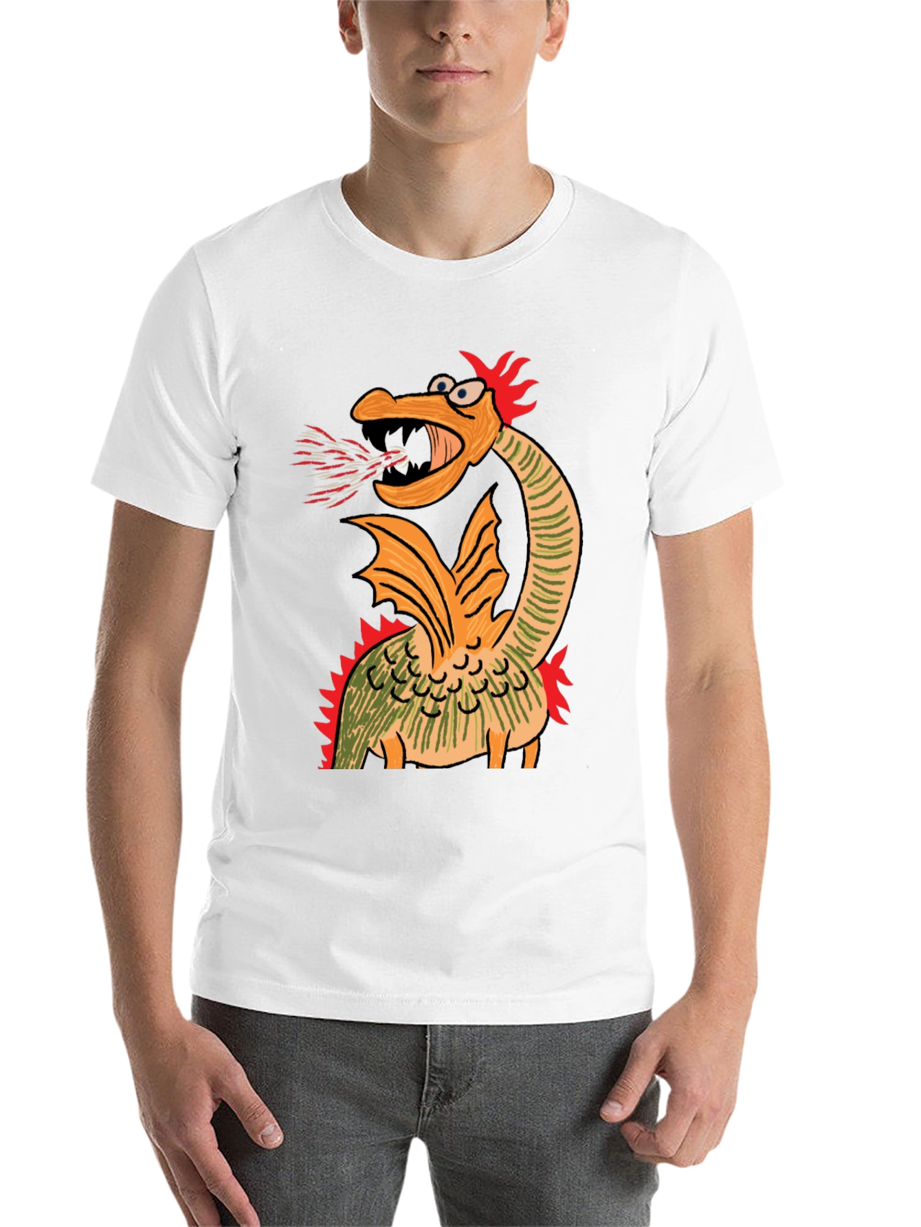 Cartoon Dragon Graphic Tee - Quirky Design - 14