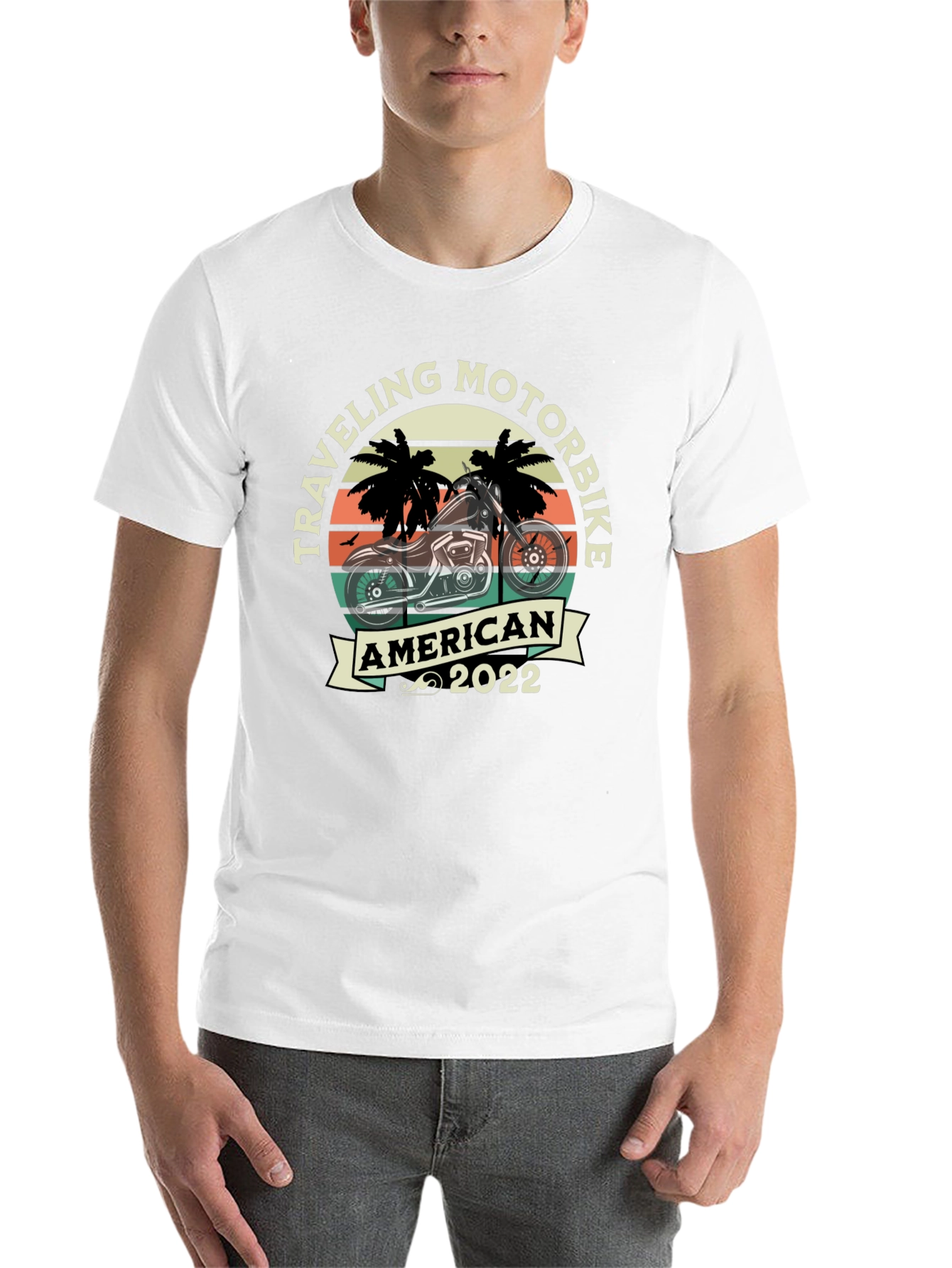 Black Traveling Motorbike American 2022 T-Shirt view 14